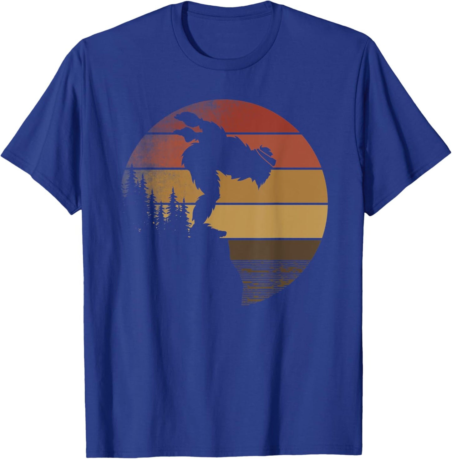 Retro Bigfoot Swim For Sasquatch Swimmer Coach Team Swimming T-Shirt - T-Shirt | Royal
