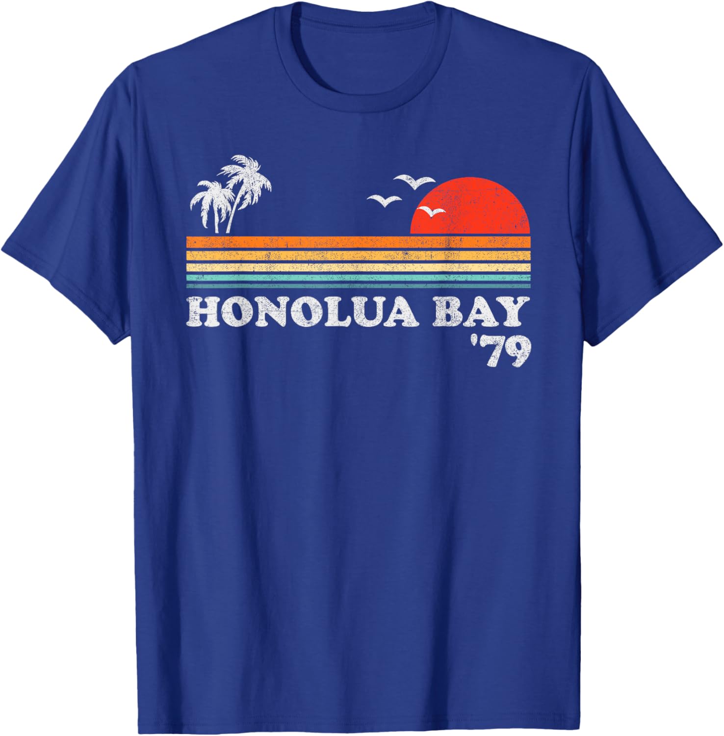 Vintage Honolua Bay Maui Hawaii Beach Retro Sunset Surf 70's Women Girls Kids T-Shirt - T-Shirt | Royal