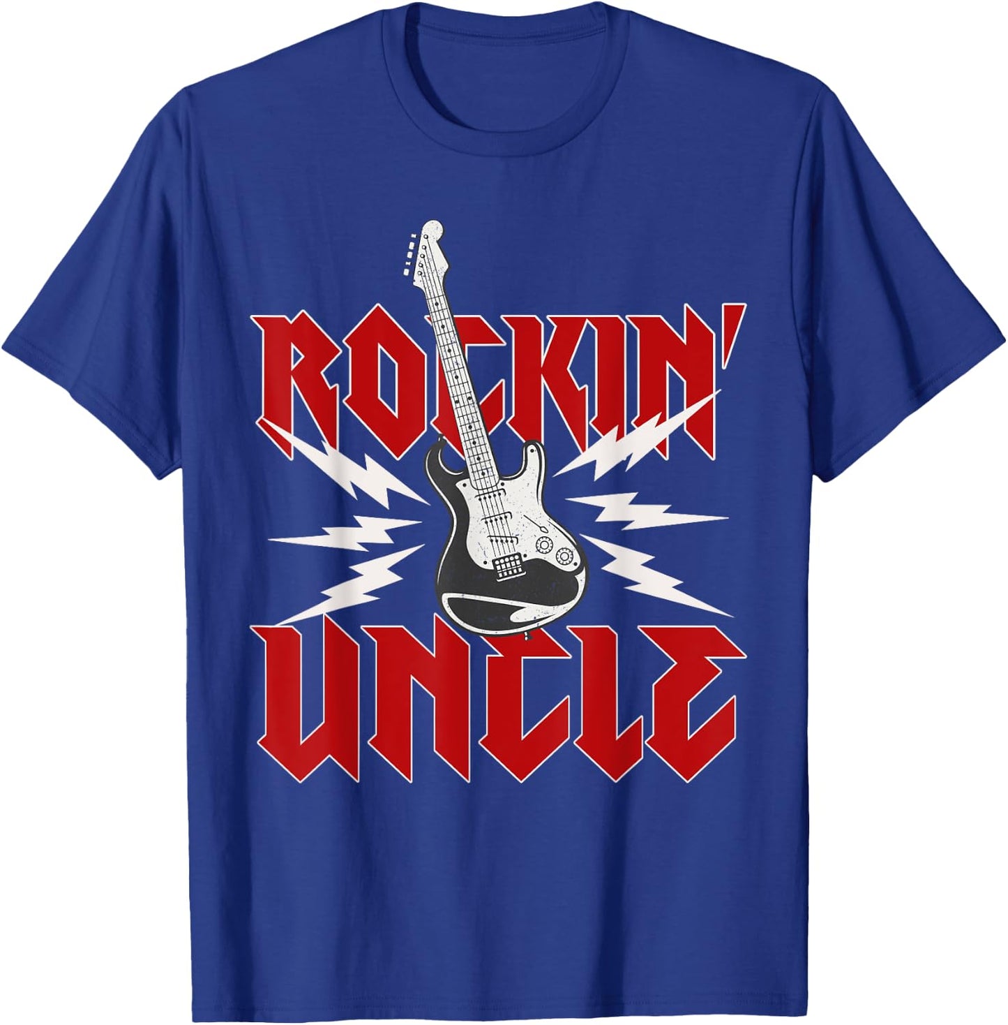 Uncle Rockin One Birthday Family Matching Rock Guitar T-Shirt - T-Shirt | Royal