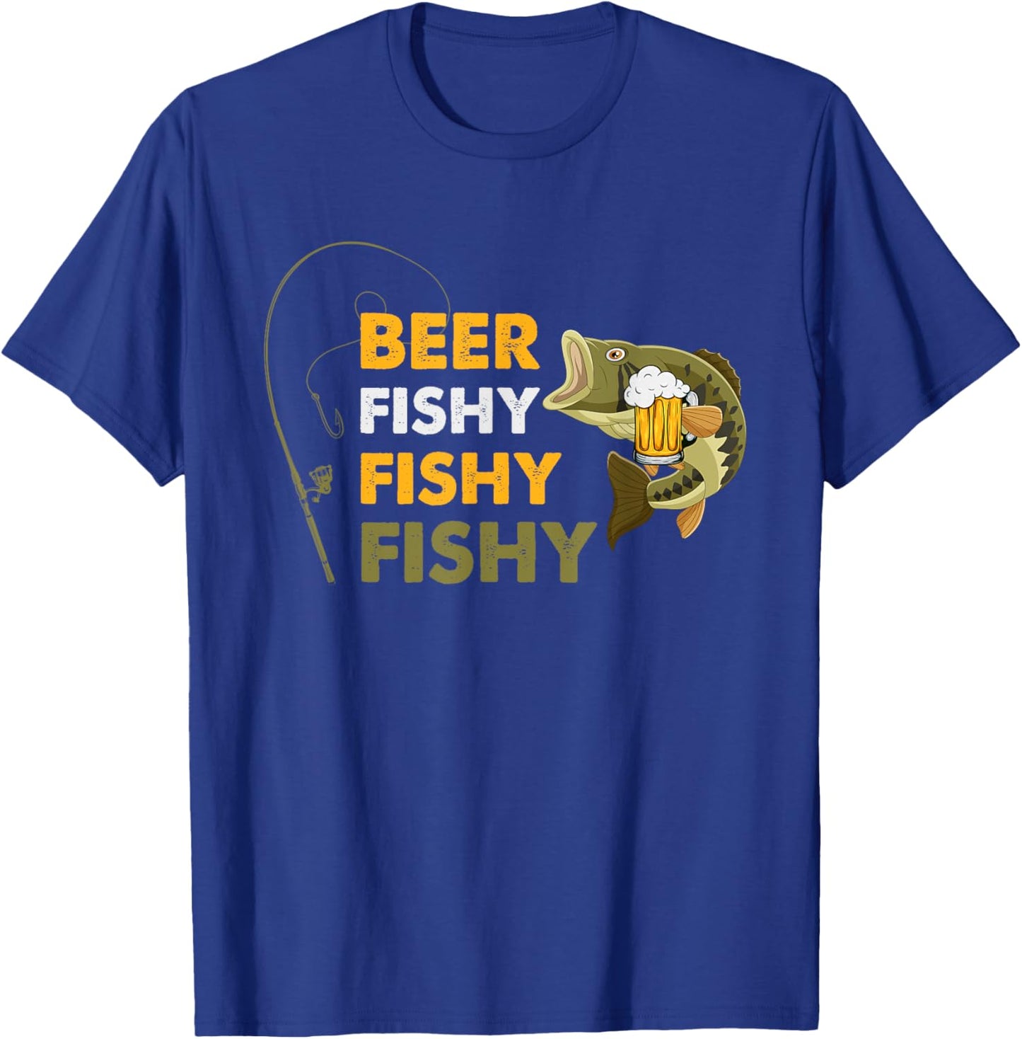 Beer Fishy Fishy Fishing Lover Fisherman Retro Vintage T-Shirt - T-Shirt | Royal