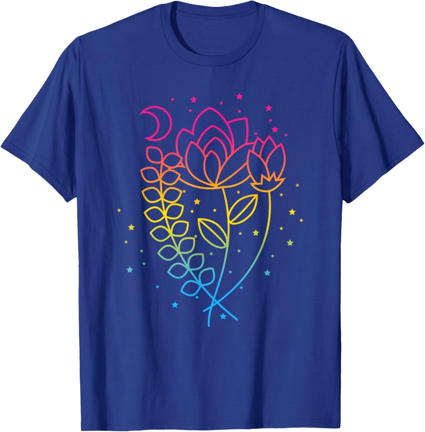 Pansexual Floral Pan Pride Flag Colors Subtle Boho Lotus T-Shirt - T-Shirt | Royal