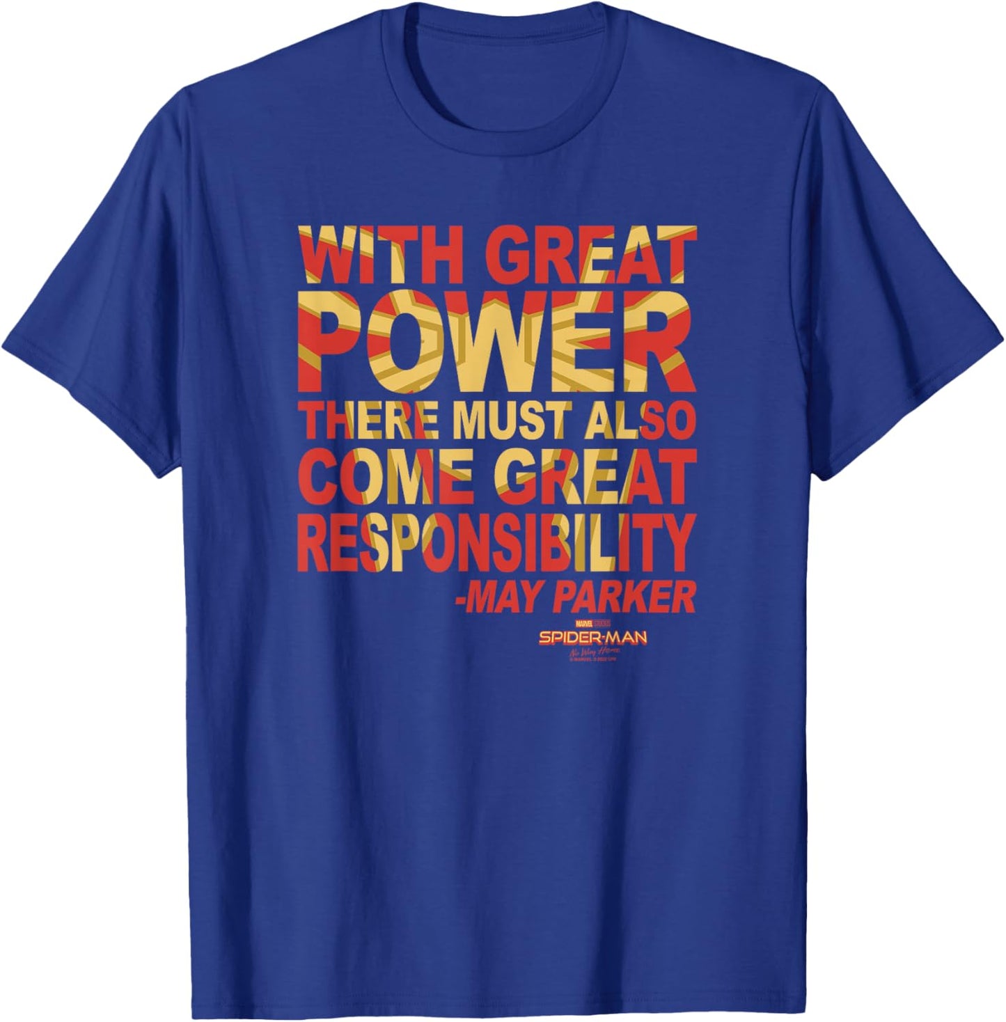 Marvel Spider-Man No Way Home Great Responsibility Quote T-Shirt - T-Shirt | Royal