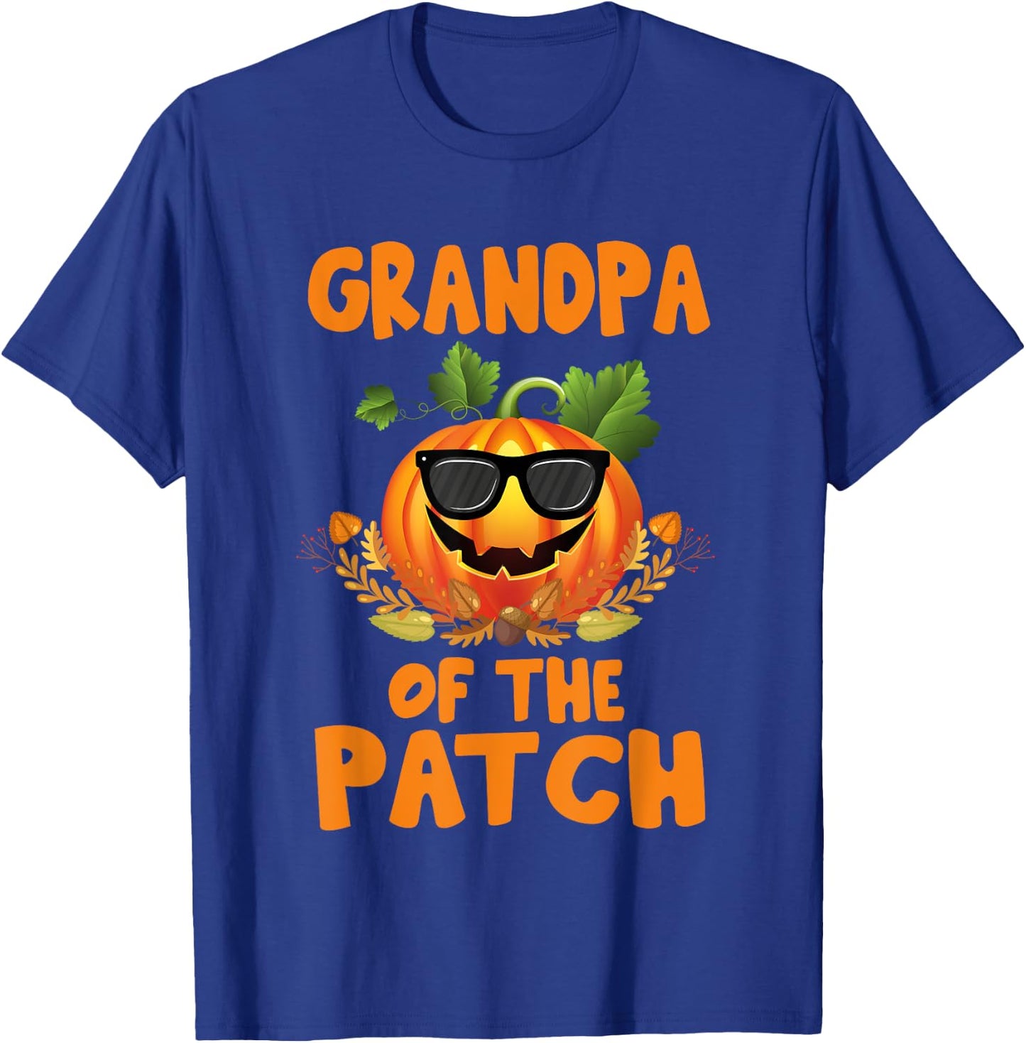 Pumpkin Grandpa of the Patch Family Halloween Costume T-Shirt - T-Shirt | Royal