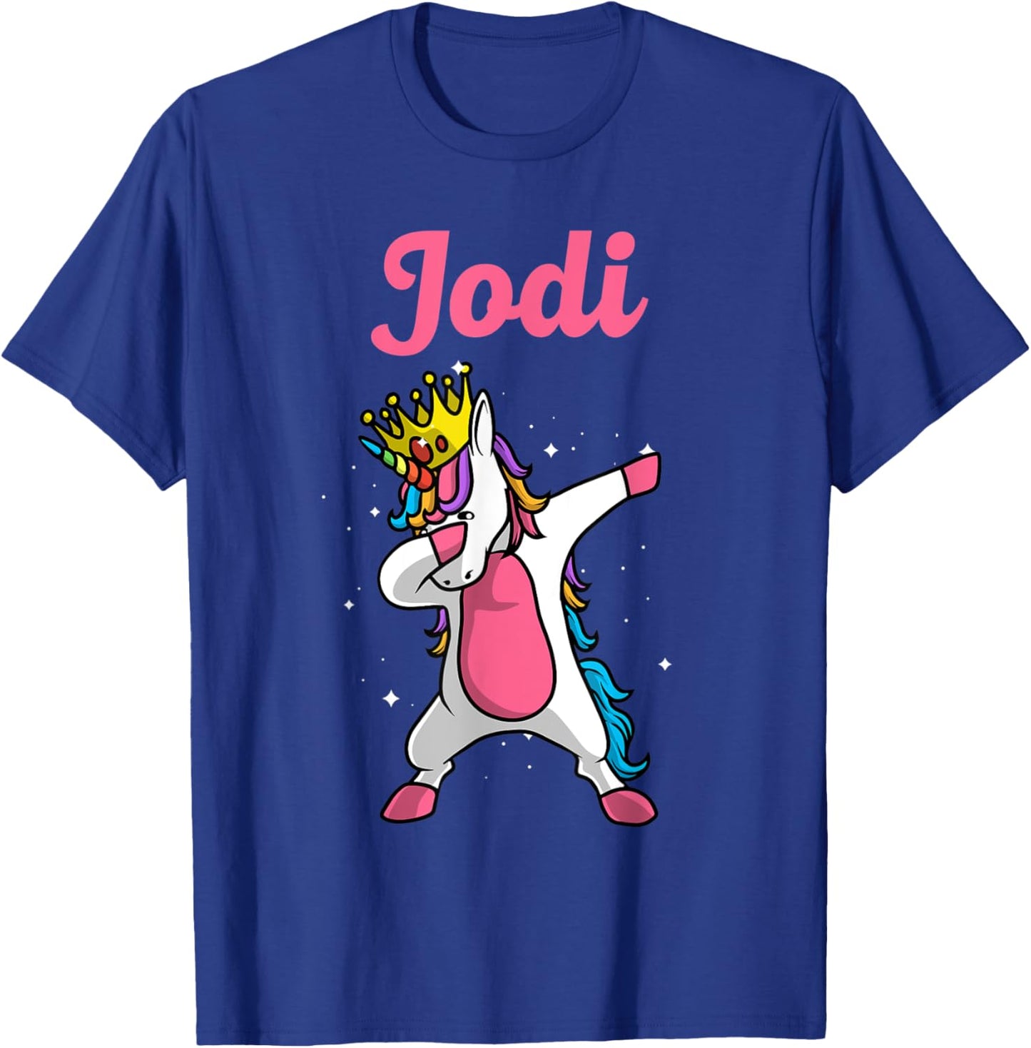 JODI Gift Name Personalized Birthday Dabbing Unicorn Queen T-Shirt - T-Shirt | Royal