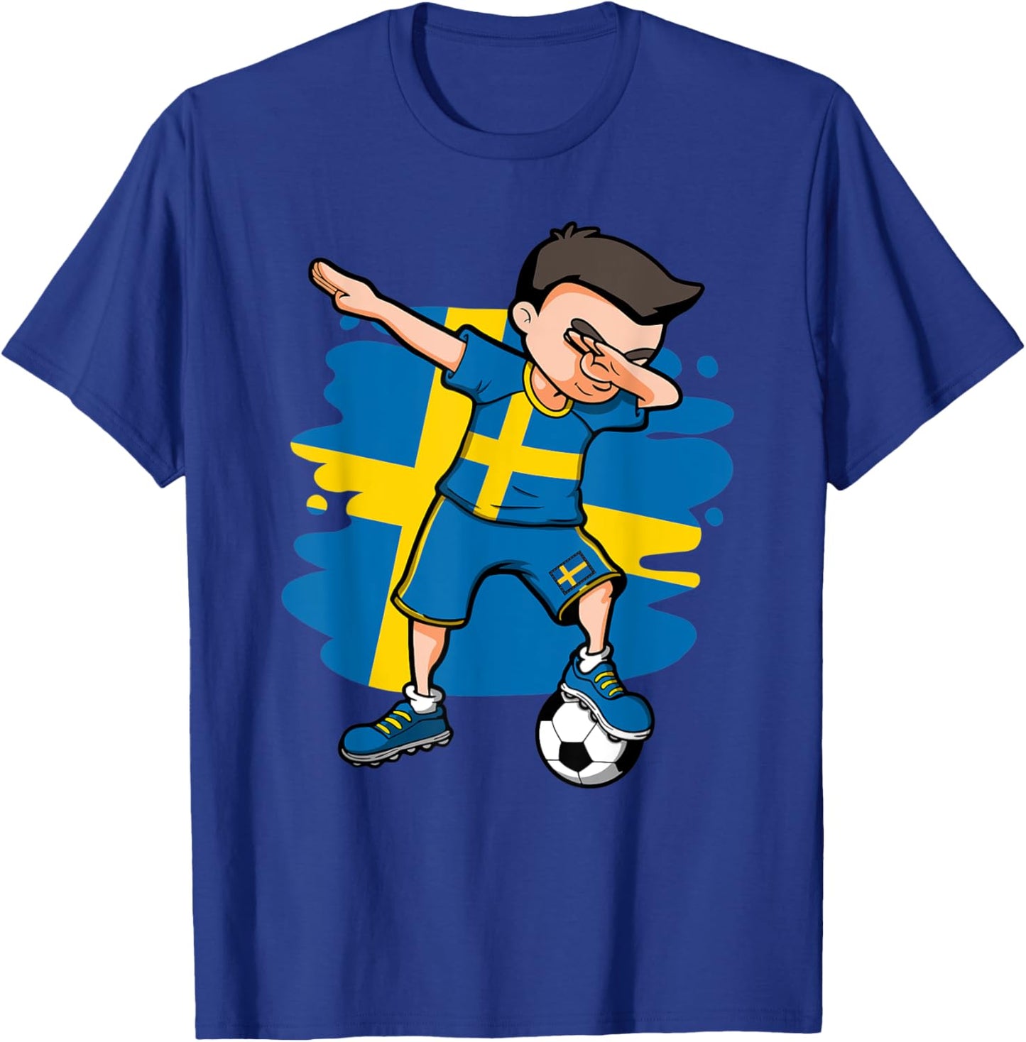 Dabbing Soccer Boy - Sweden Jersey Swedish Football Fans T-Shirt - T-Shirt | Royal