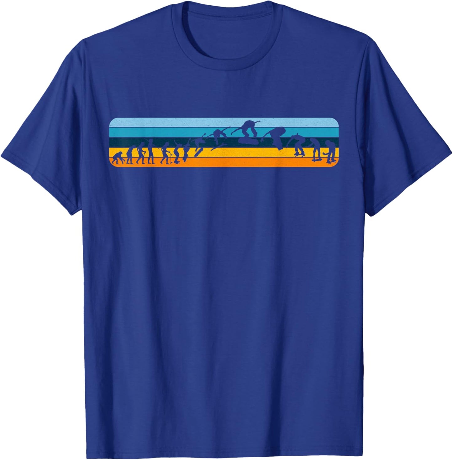Skateboarding Evolution - Skateboarder Evolving, Skater Life T-Shirt - T-Shirt | Royal