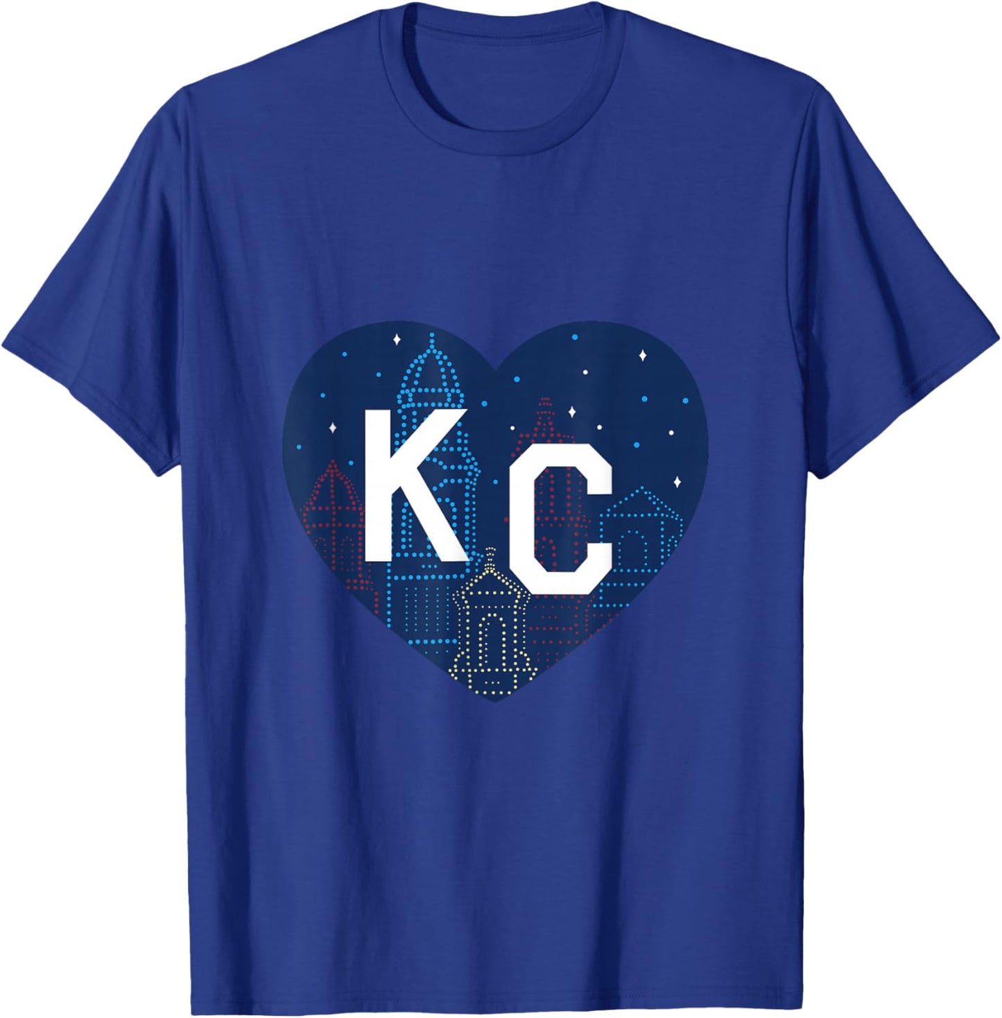 Kansas City KC Plaza Lights Heart T-Shirt - T-Shirt | Royal