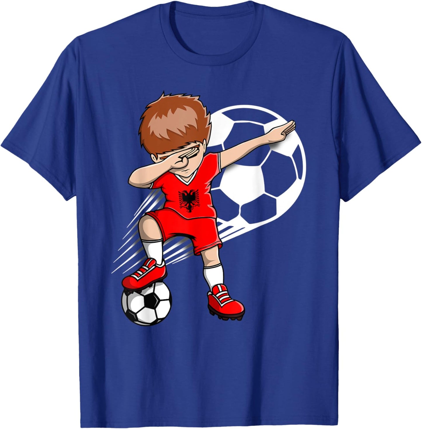 Dabbing Soccer Boy - Albania Jersey Albanian Football Fans T-Shirt - T-Shirt | Royal