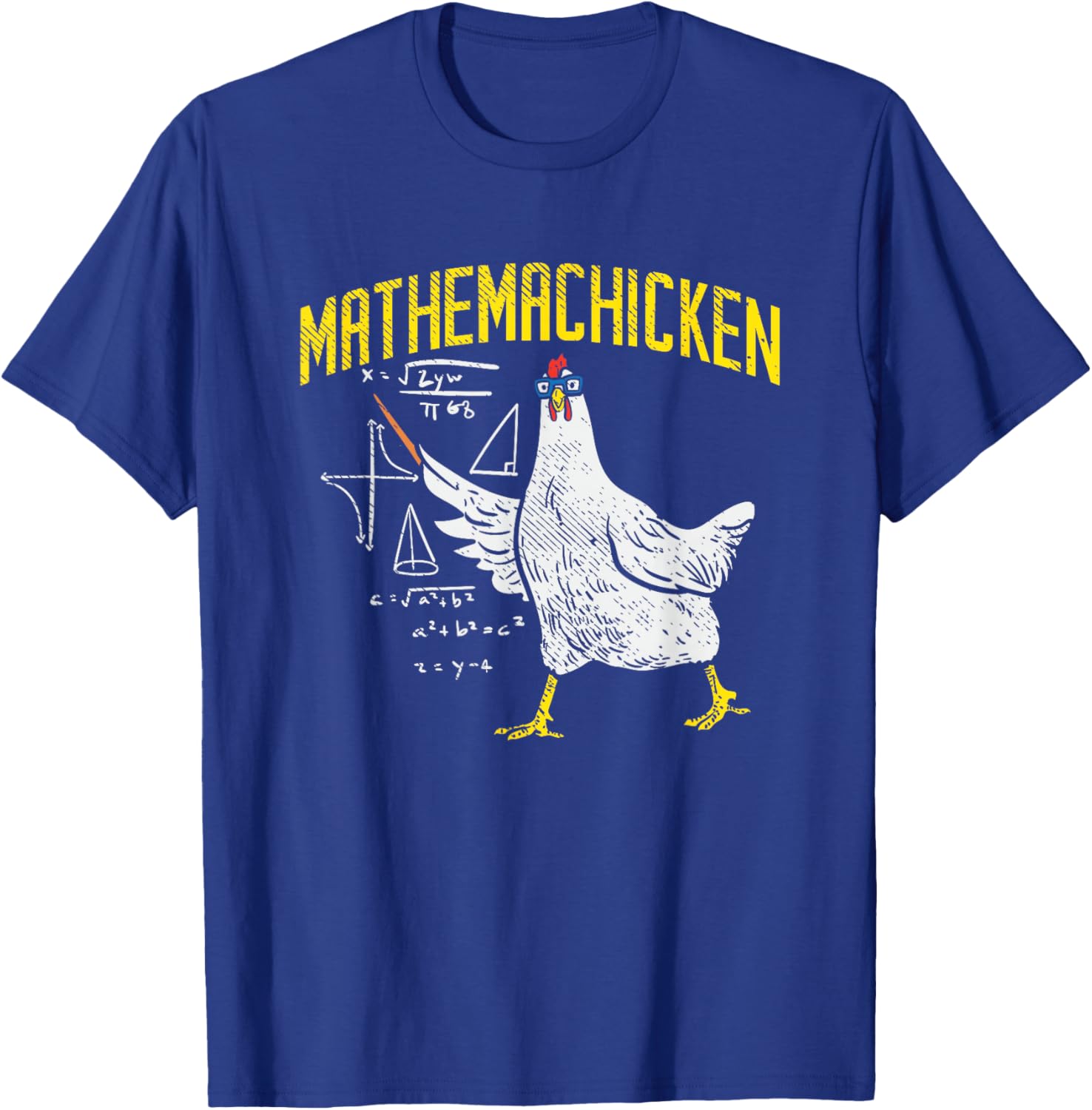 Mathemachicken Math Nerd Algebra Teacher Chicken Lover Hen T-Shirt - T-Shirt | Royal