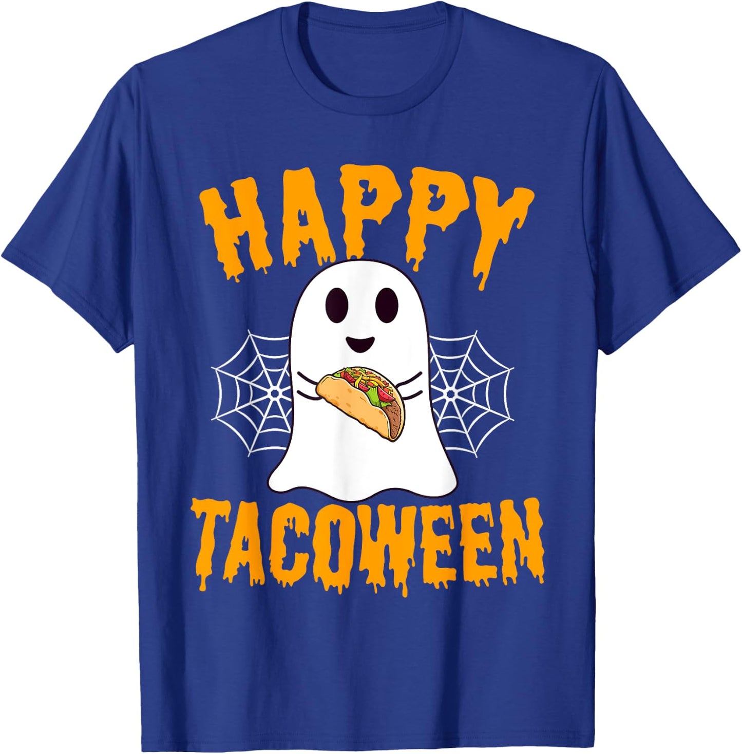Happy Tacoween Food Funny Halloween Ghost Tacos T-Shirt - T-Shirt | Royal