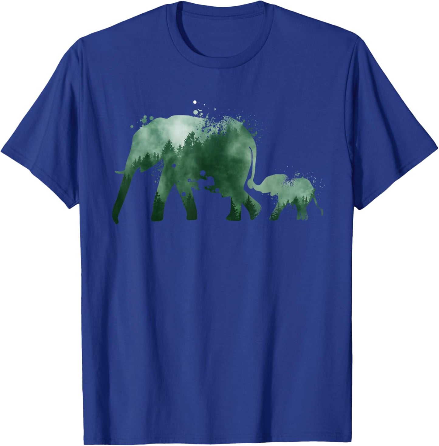 Vintage Elephant Silhouette | Men Women | Baby Elephant T-Shirt - T-Shirt | Royal