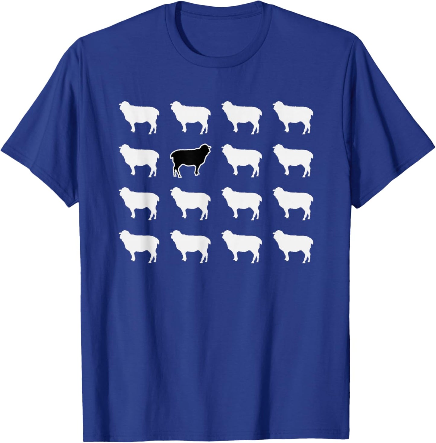 White and 1 Black Sheep, Funny, Jokes, Sarcastic Sayings T-Shirt - T-Shirt | Royal