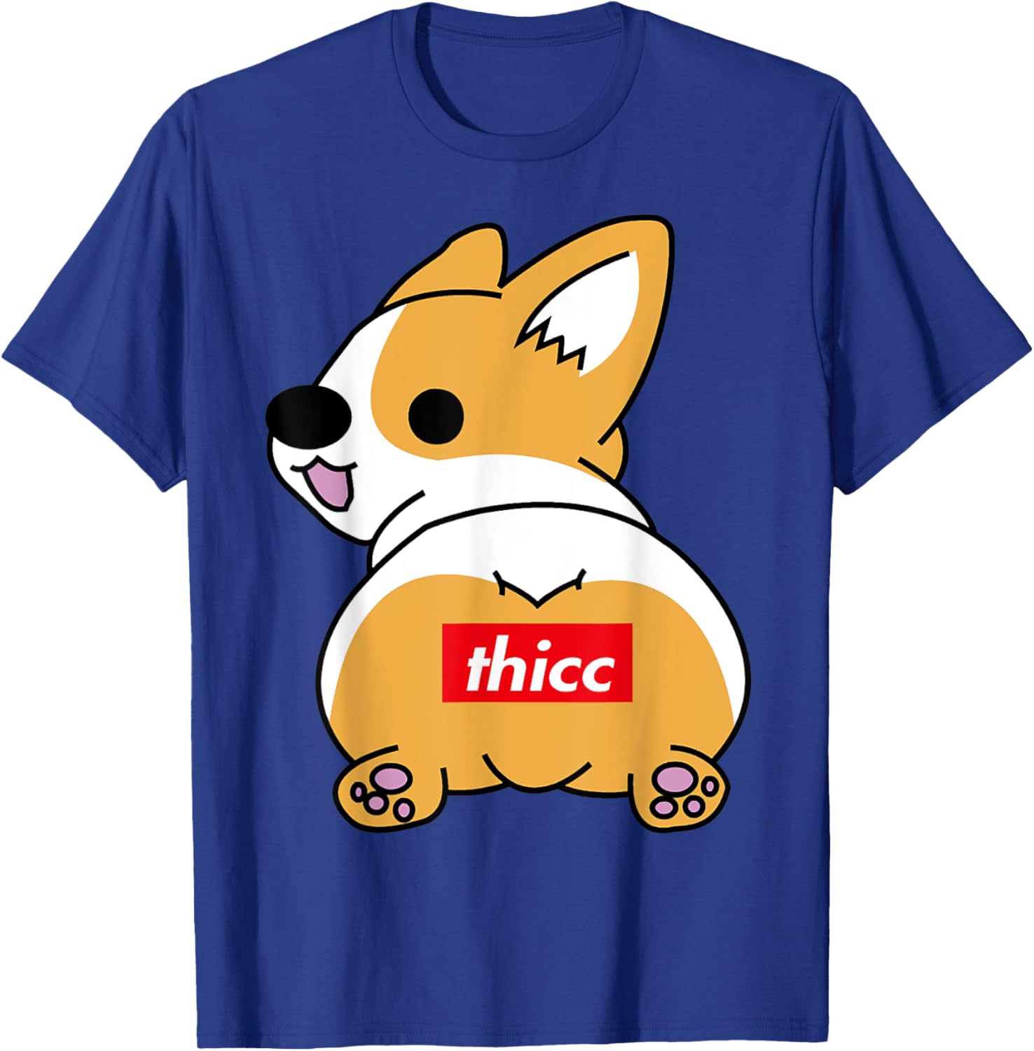 Thicc Corgi Butt Funny Dog Lover, Corgi Lover Present Men Women T-Shirt - T-Shirt | Royal