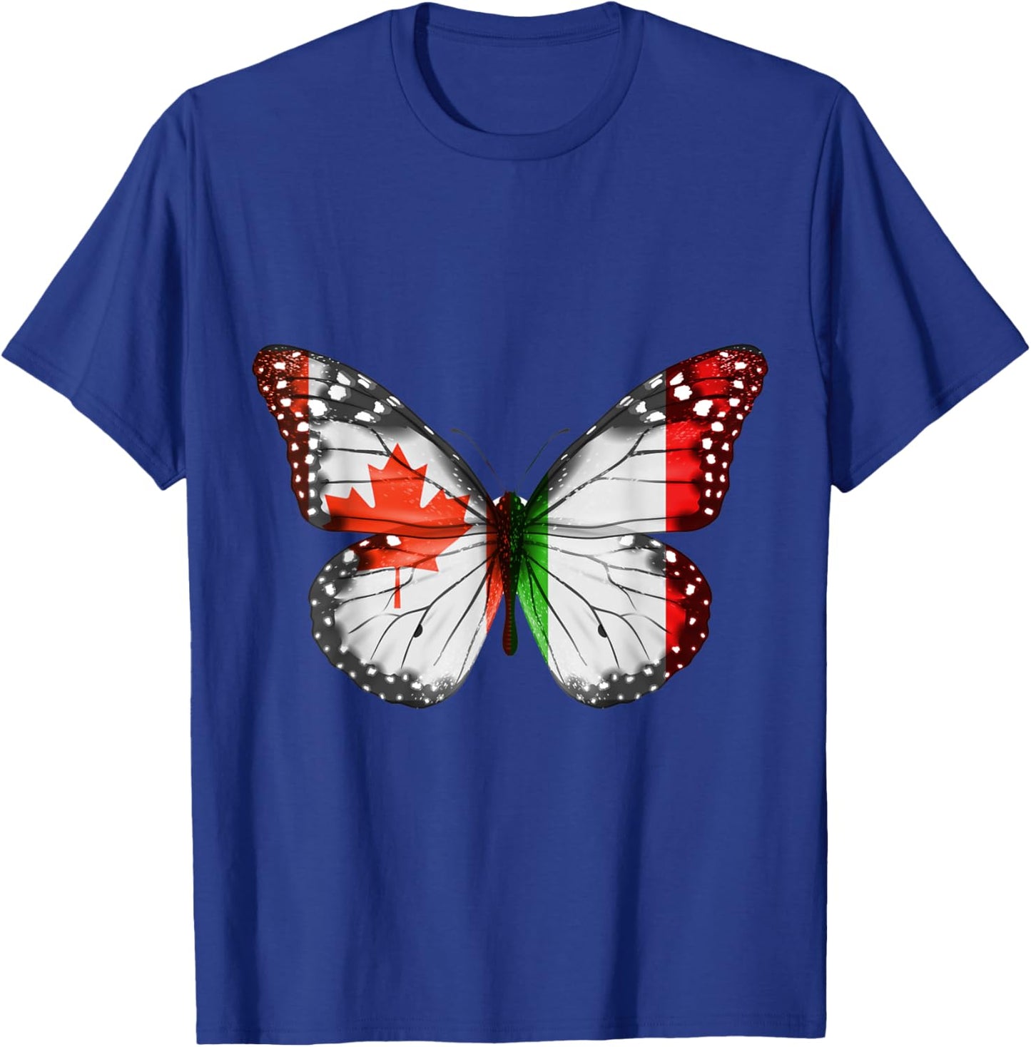 Canadian Italian Flag Butterfly T-Shirt - T-Shirt | Royal