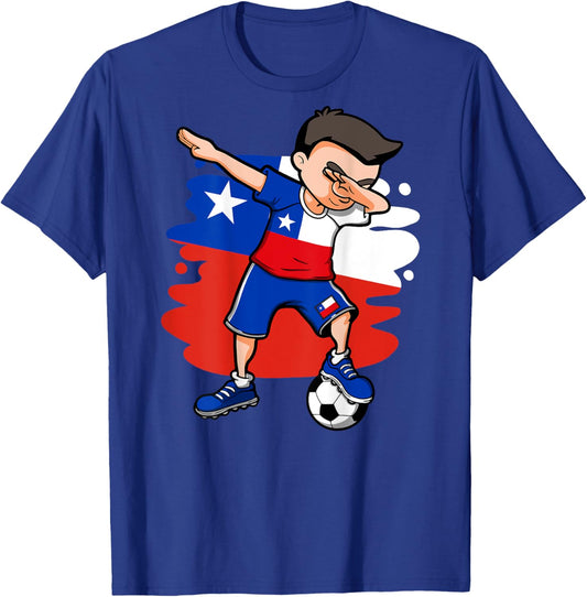 Dabbing Soccer Boy - Chile Jersey Chilean Football Lovers T-Shirt - T-Shirt | Royal