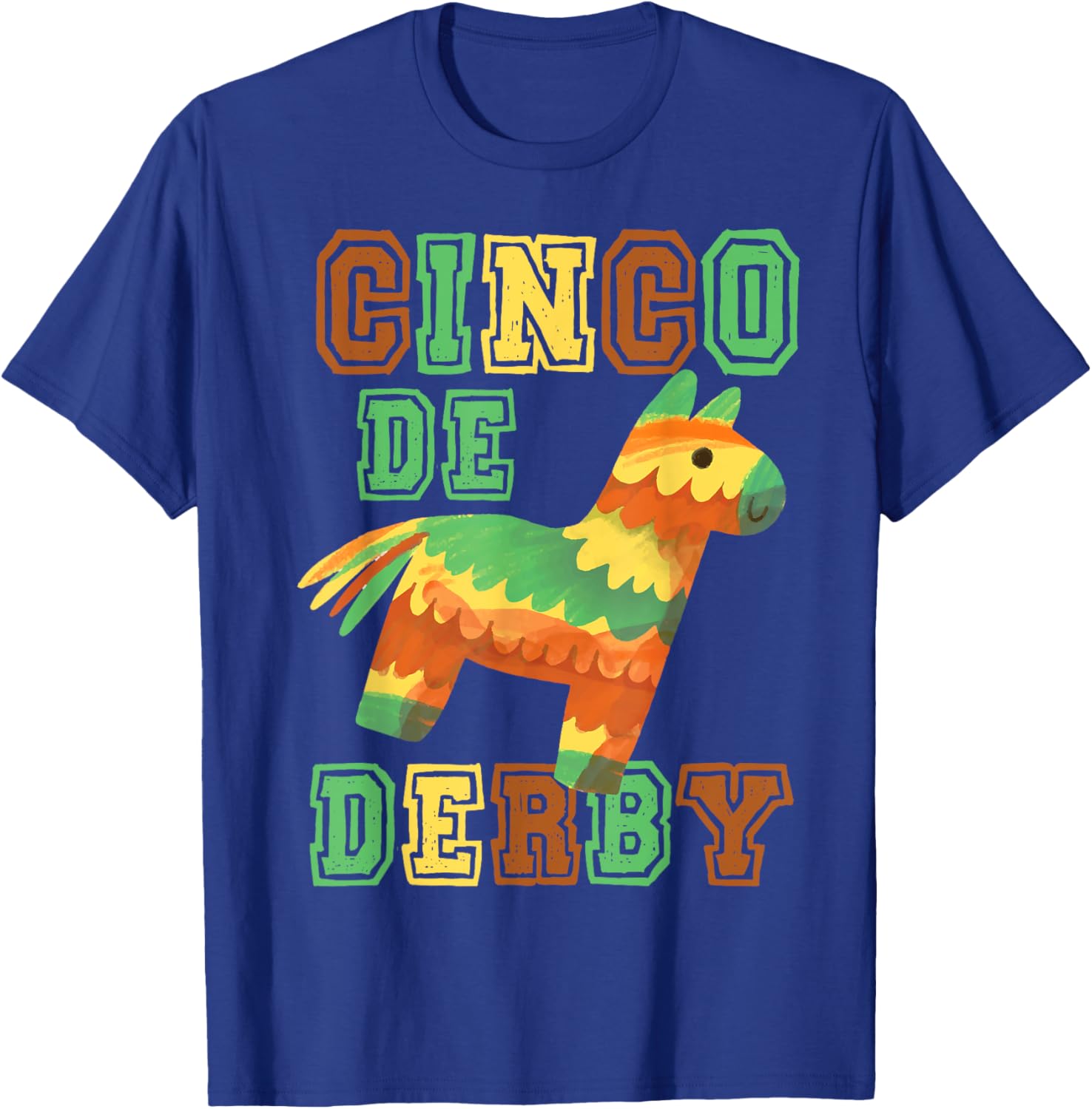 Funny Horse Racing Vintage Cinco De Derby KY Derby Horse T-Shirt - T-Shirt | Royal