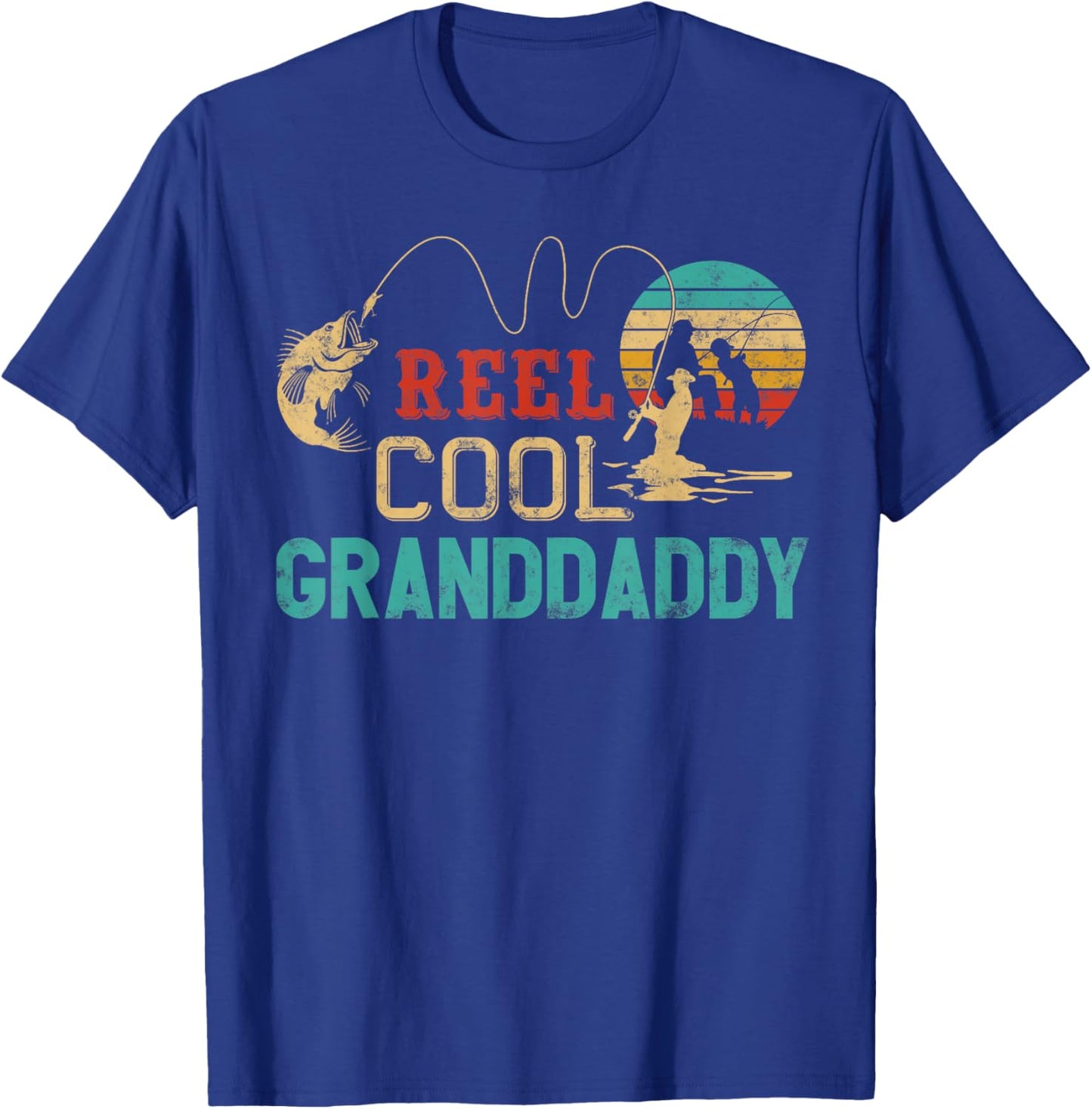 Reel Cool Granddaddy vintage funny fishing rod gifts grandpa T-Shirt - T-Shirt | Royal