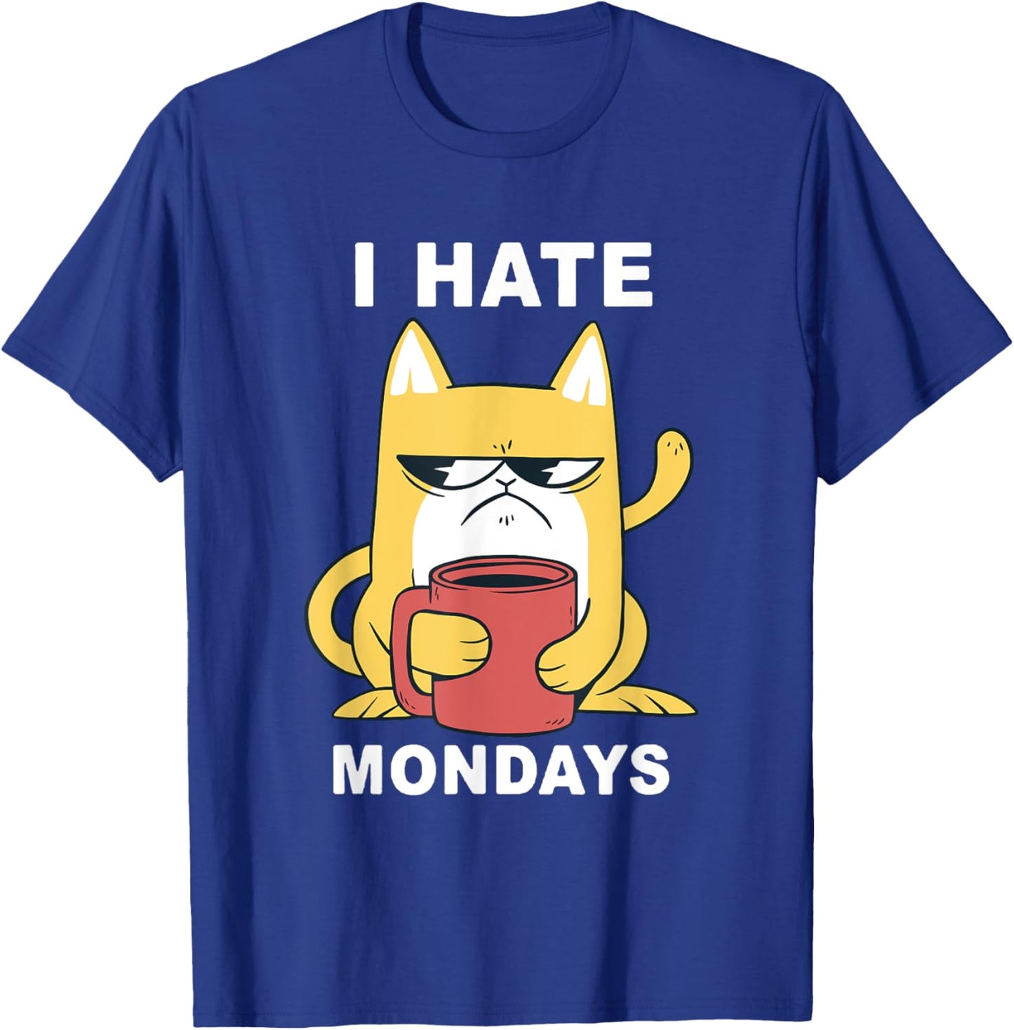 Funny I Hate Mondays Coffee Cat T-Shirt - T-Shirt | Royal