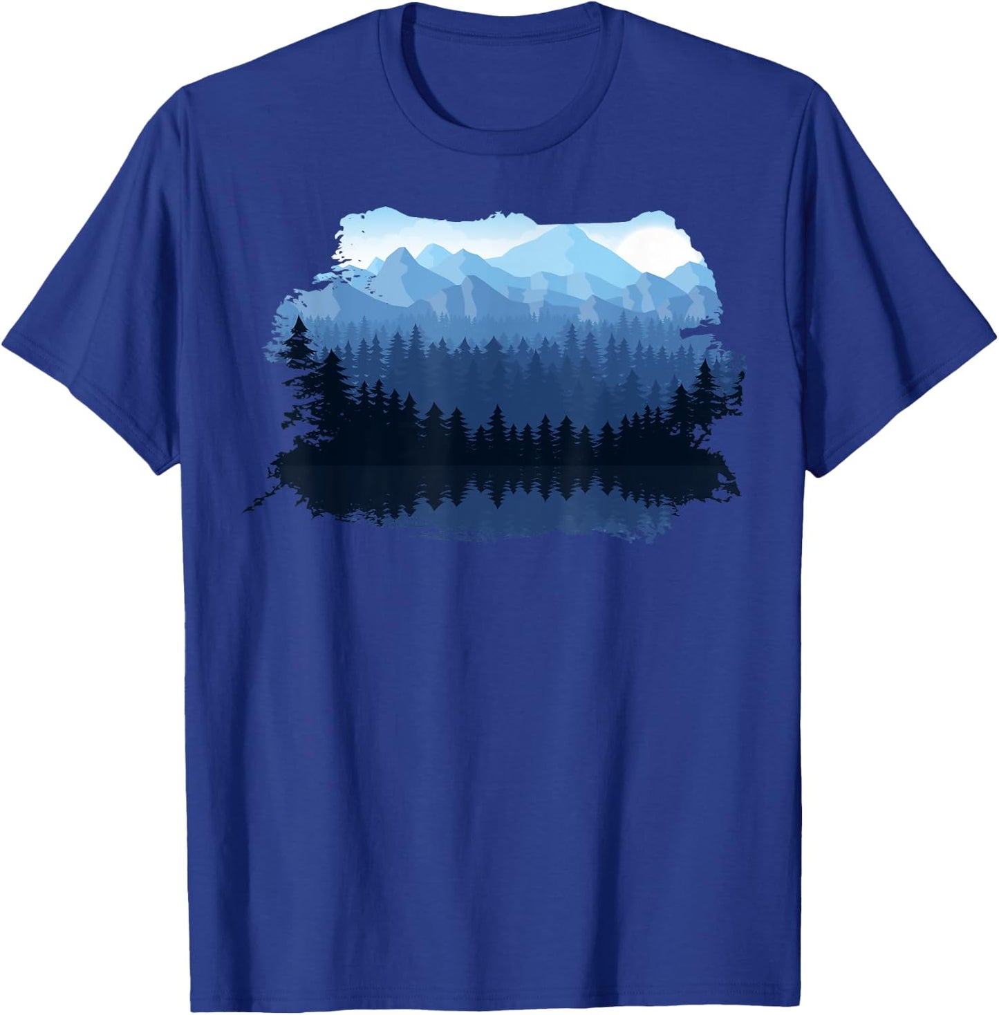 Beautiful Mountain, Nature Trees and Forest T-Shirt - T-Shirt | Royal