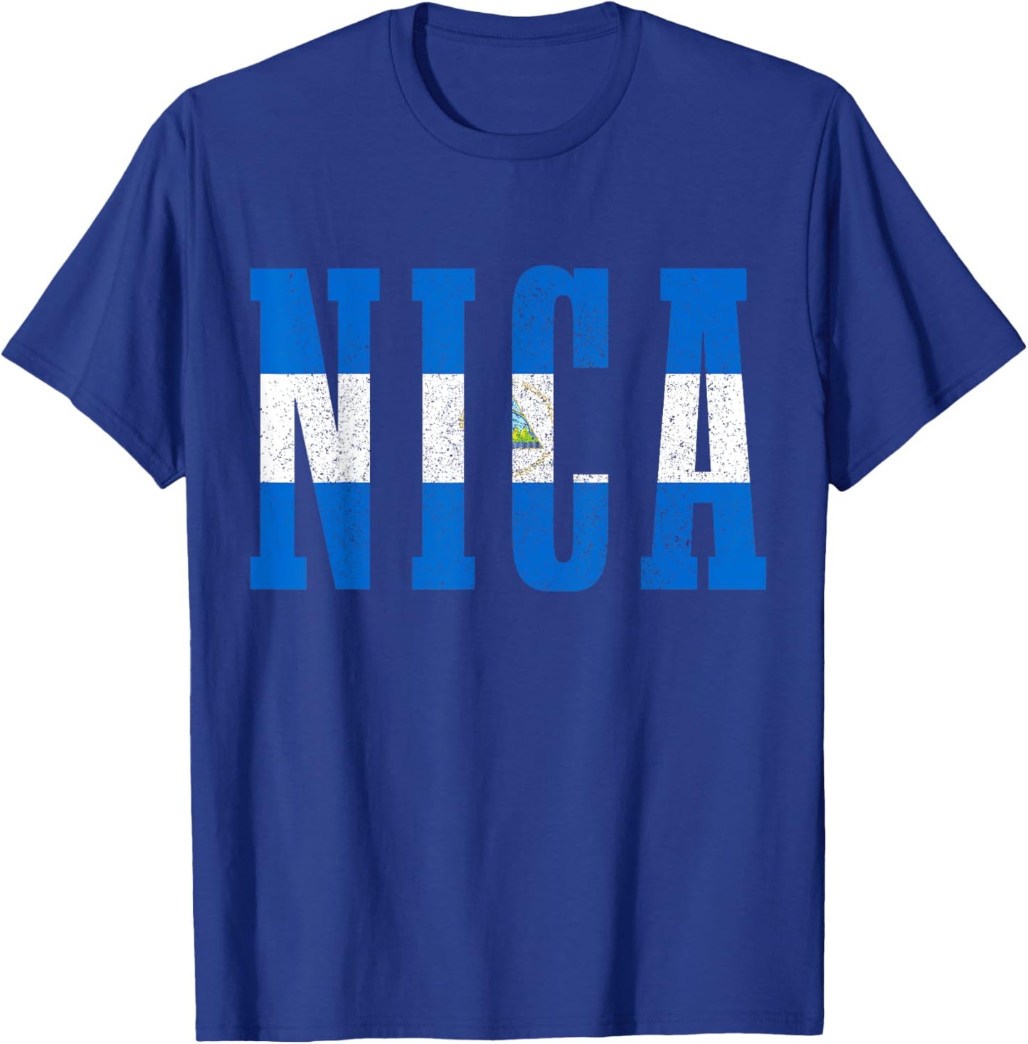 Nicaragua Flag Vintage Souvenir T-Shirt - T-Shirt | Royal
