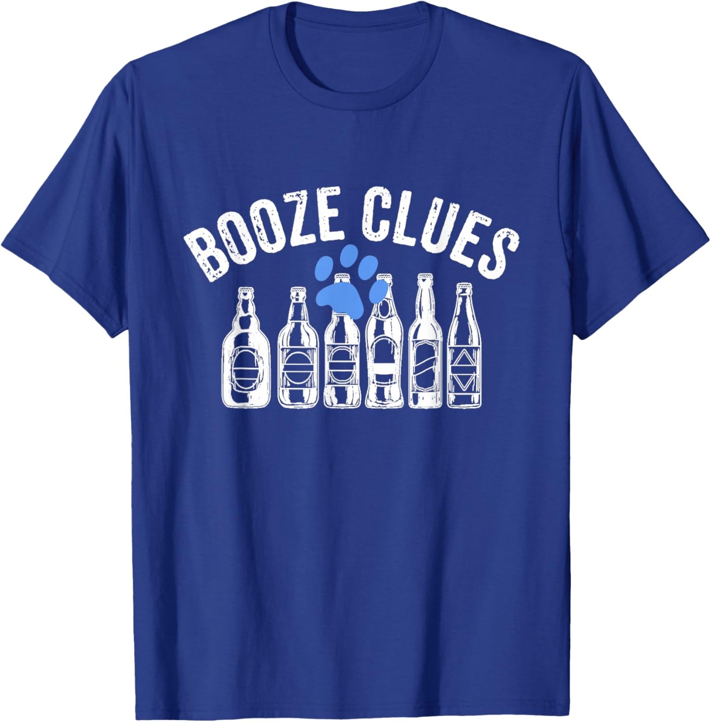 Booze Clues Funny Drinking Vintage Adult Humor T-Shirt - T-Shirt | Royal