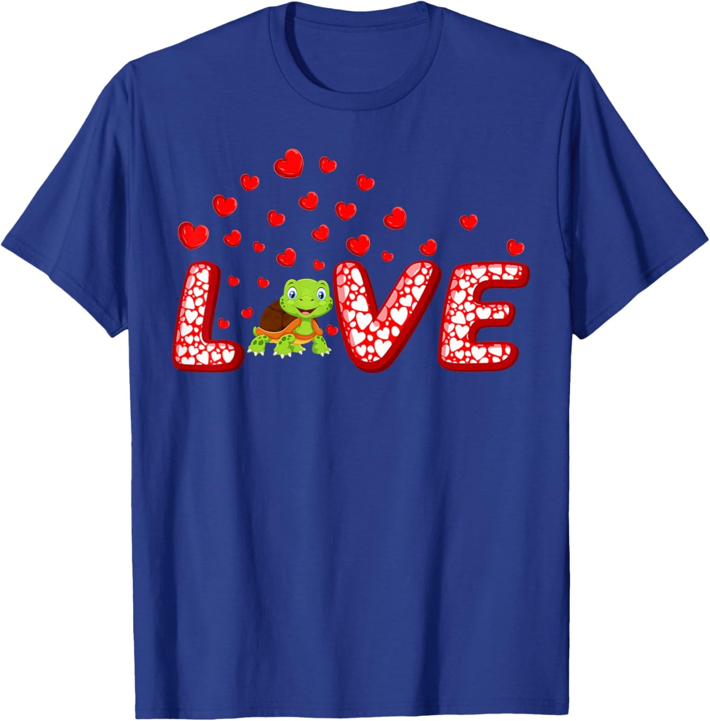 Turtle Lover Funny Hearts Love Turtle Valentine's Day T-Shirt - T-Shirt | Royal