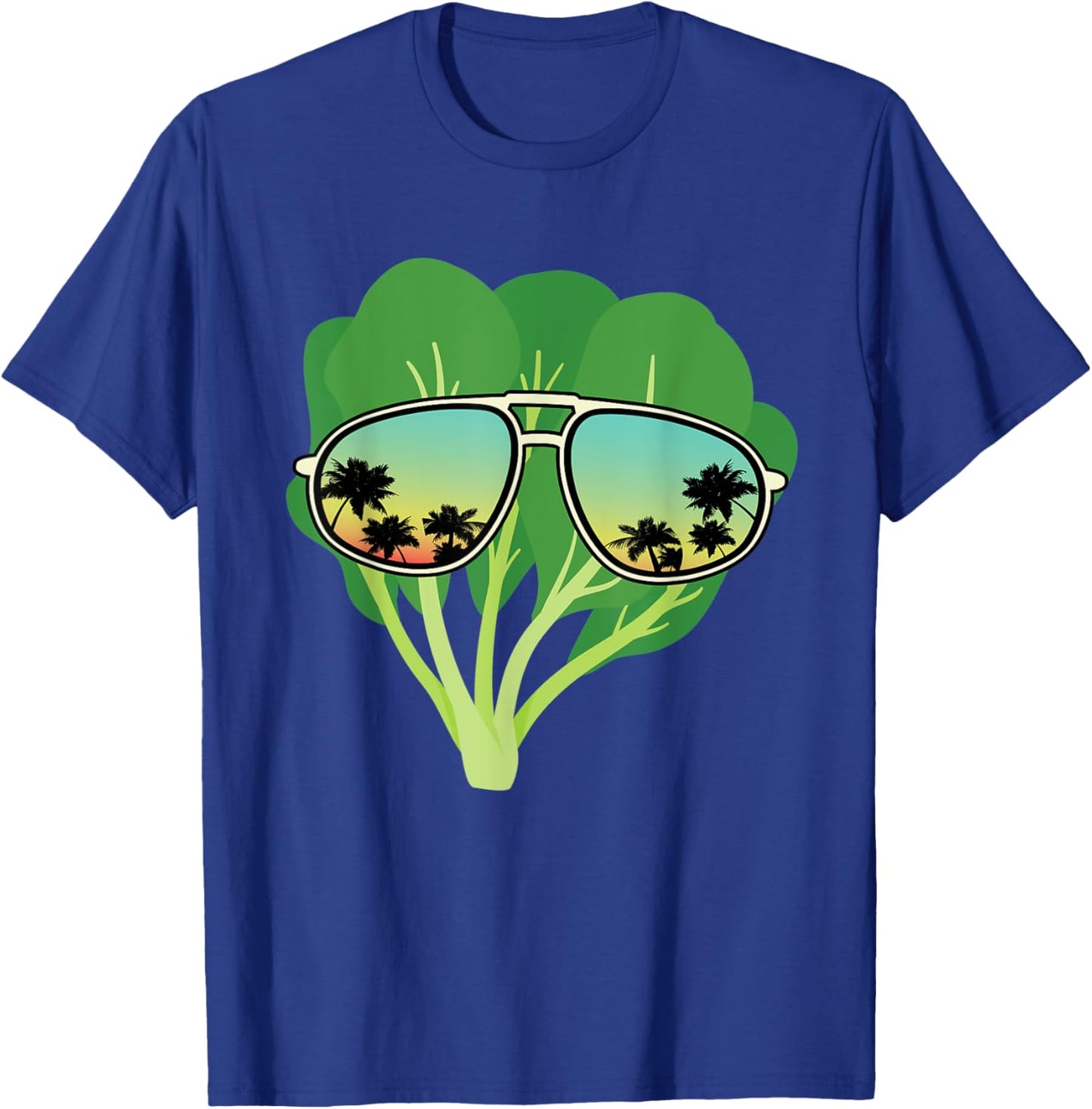 Funny Spinach With Sunglasses Outfit Love Healthy Food T-Shirt - T-Shirt | Royal