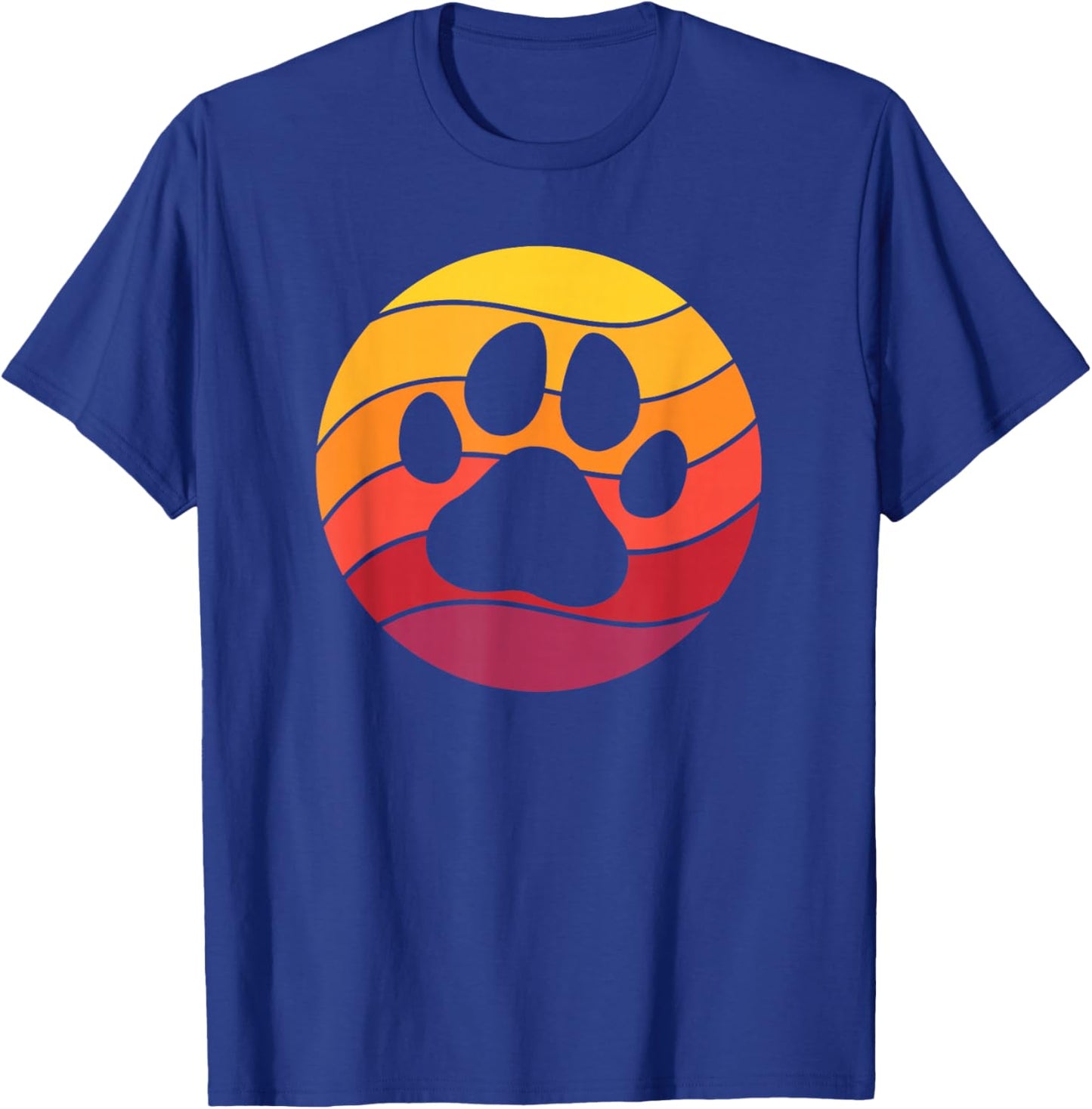 Dog Paw Retro Style Vintage T-Shirt - T-Shirt | Royal