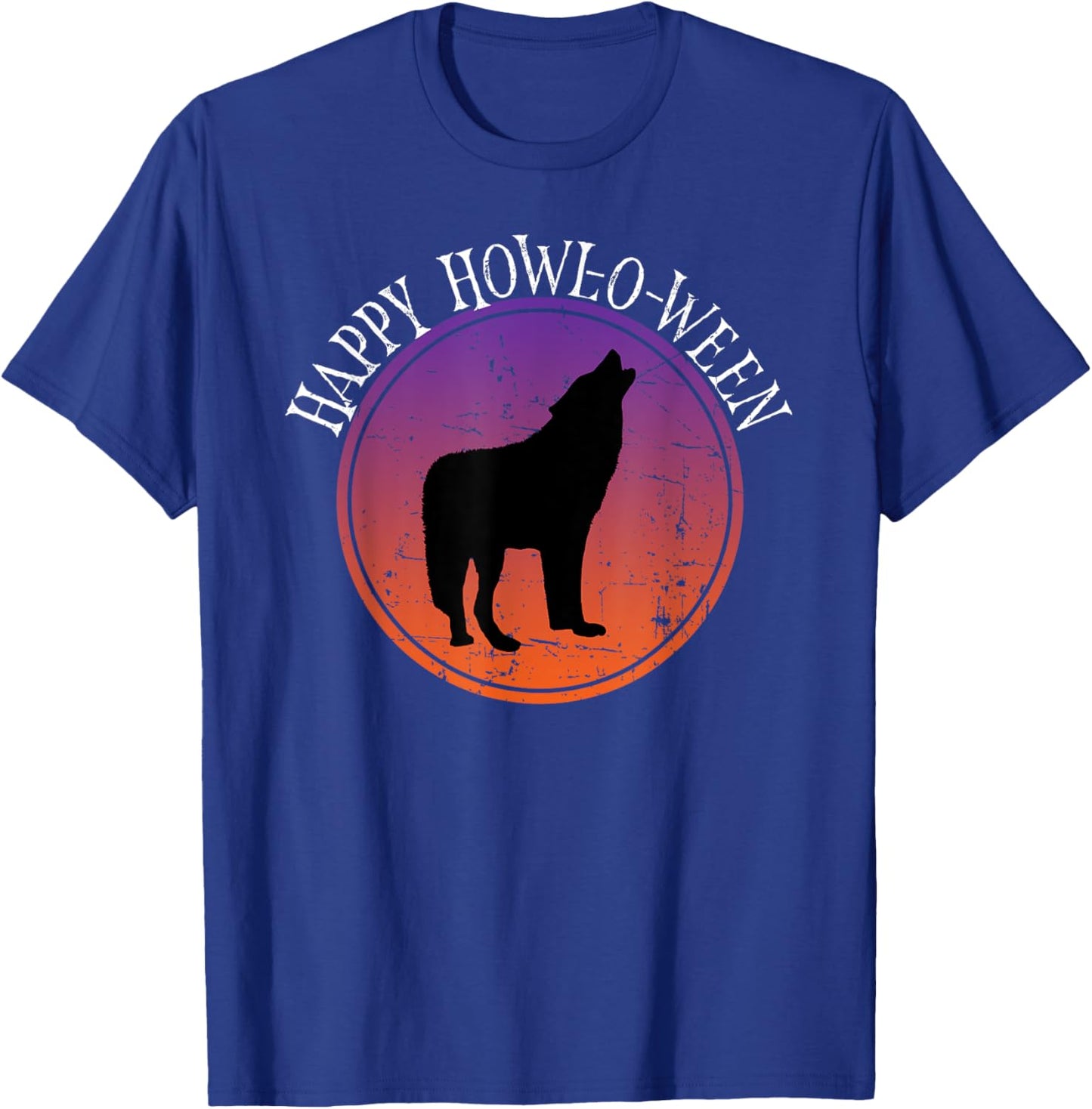 Funny Wolf Howl Halloween Pun - Happy Howl-o-ween T-Shirt - T-Shirt | Royal