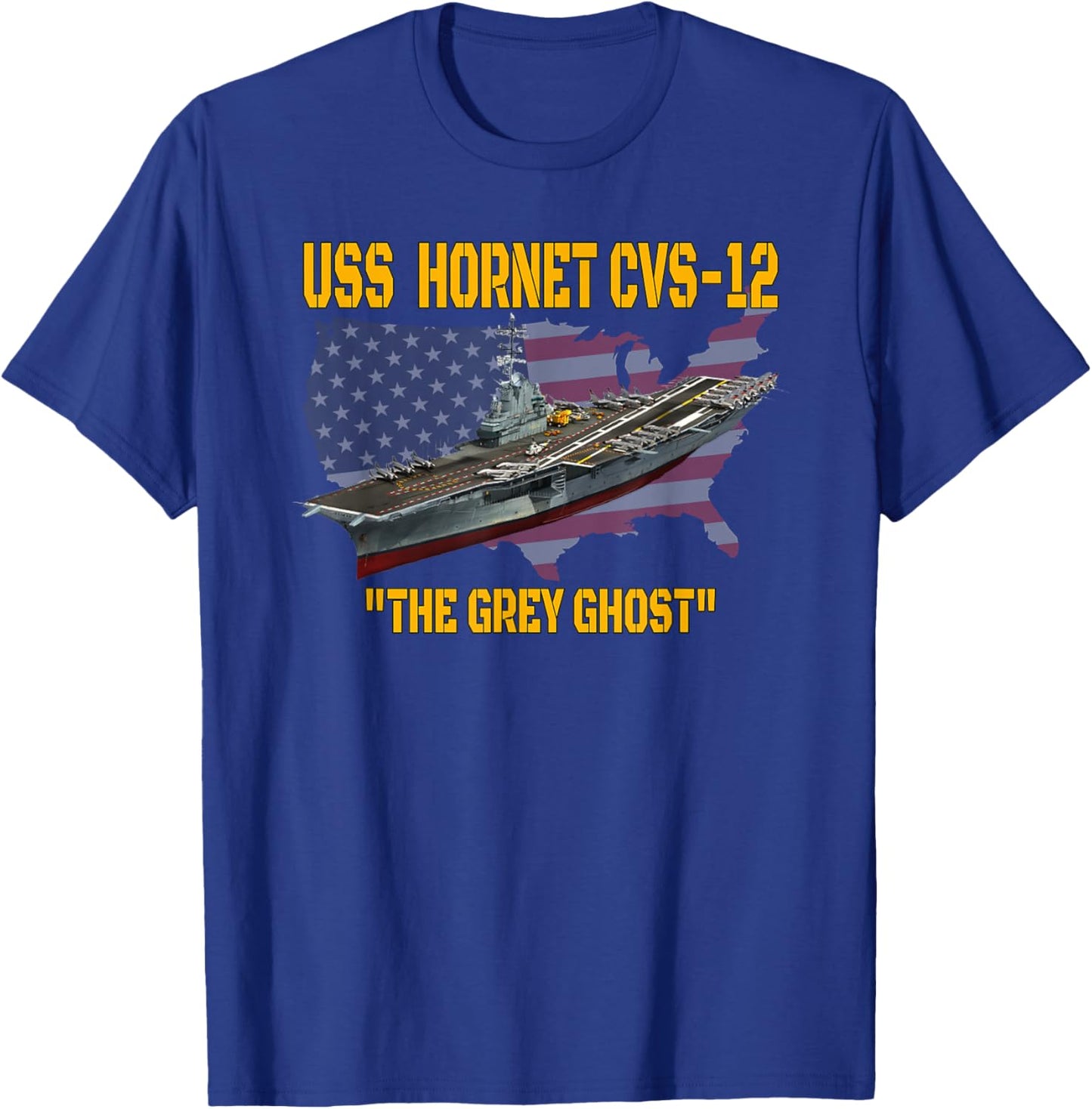 Aircraft Carrier USS Hornet CVS-12 Veterans Day Father's Day T-Shirt - T-Shirt | Royal