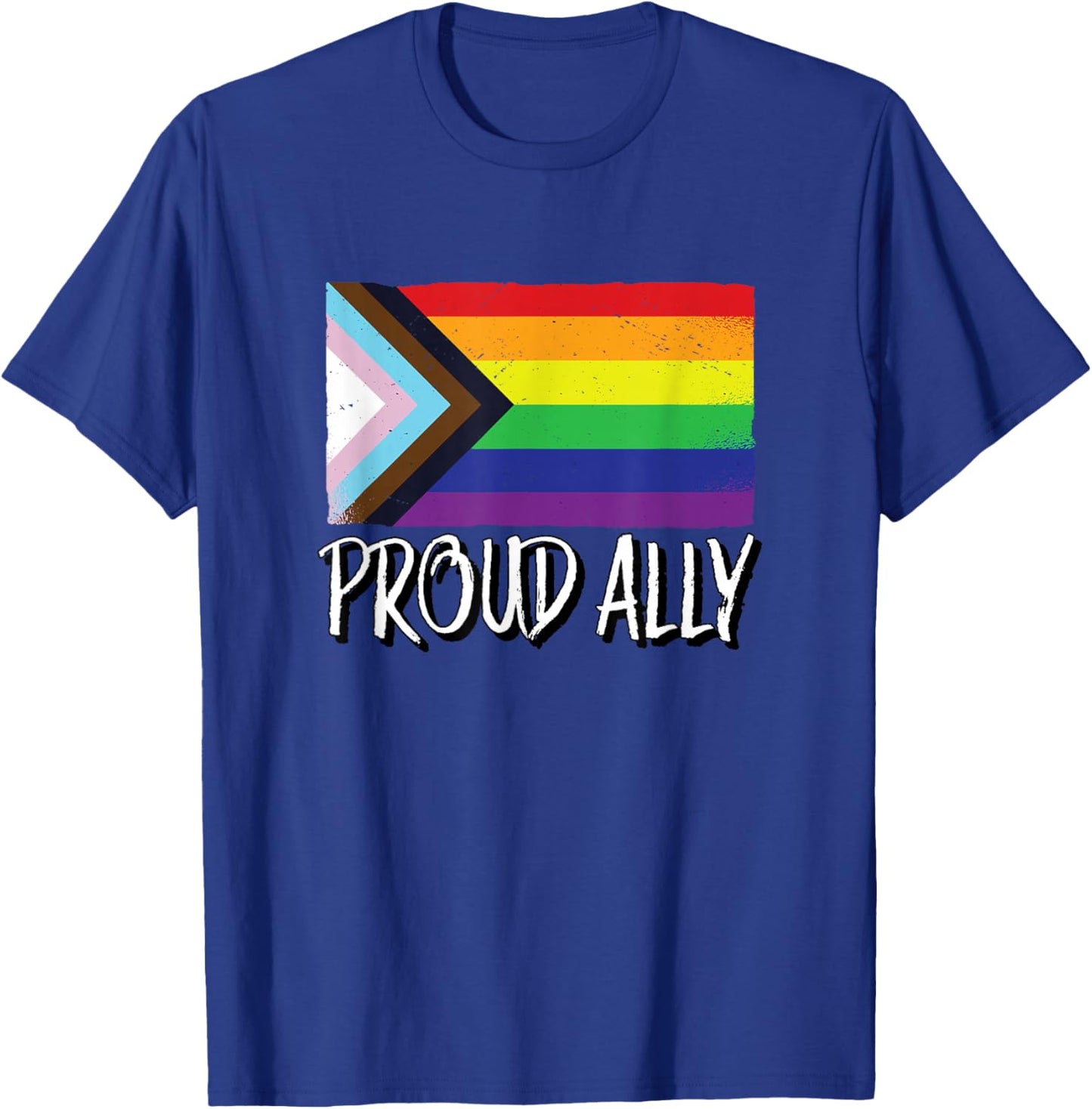 Proud Ally | Gay Pride Month LGTBQ Black Pride Flag T-Shirt - T-Shirt | Royal