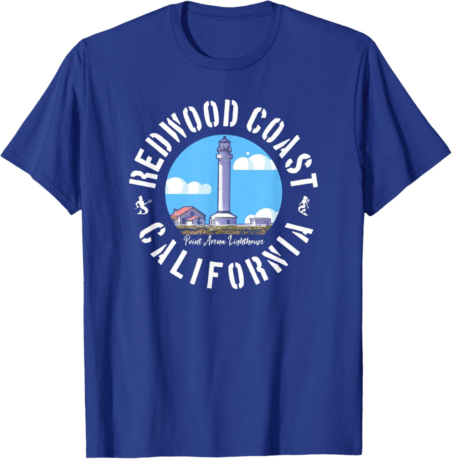 Redwood Coast California Point Arena Lighthouse History T-Shirt - T-Shirt | Royal