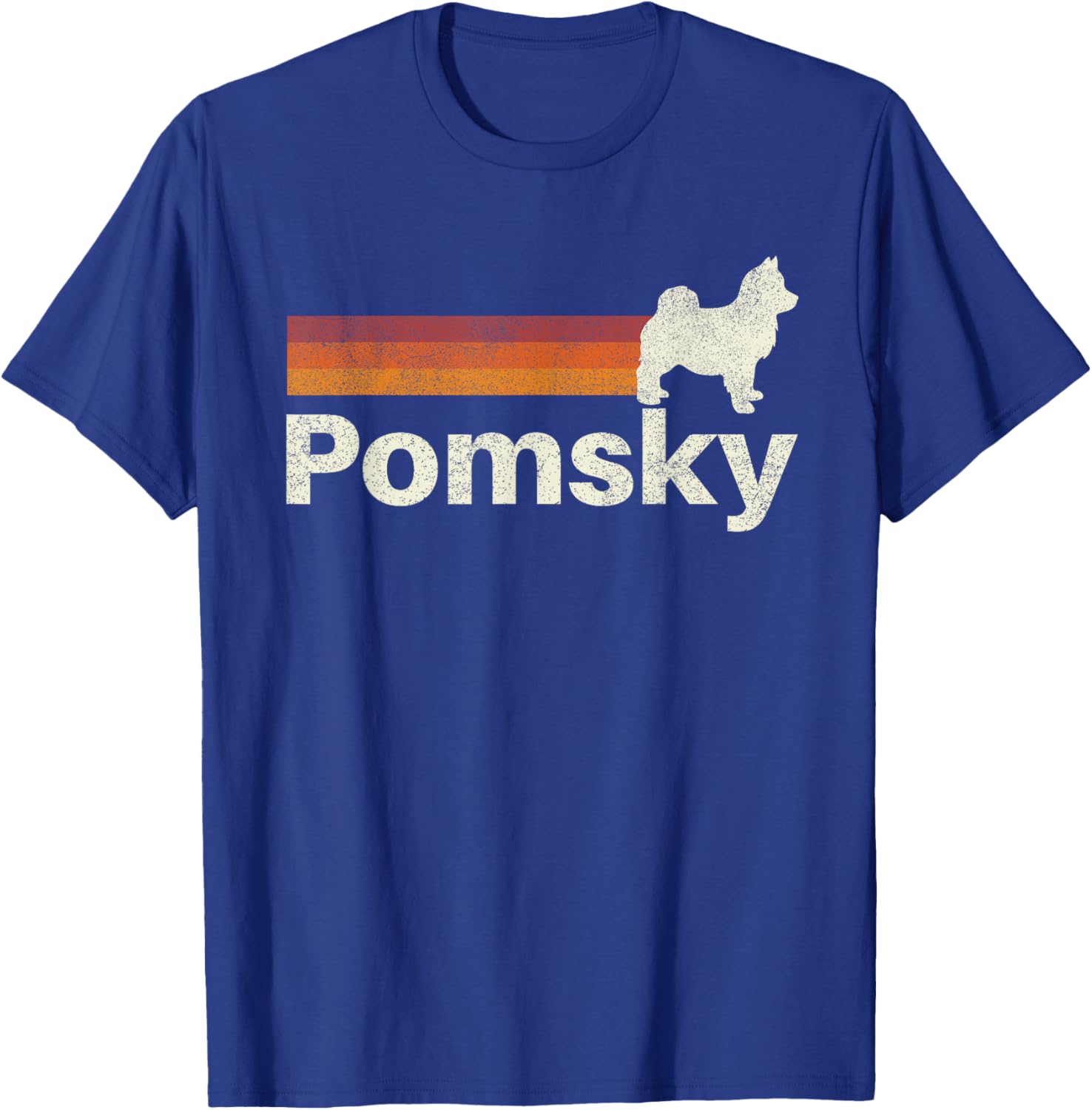 Vintage Pomsky Retro Mom Dad Dog Women Girls Kids T-Shirt - T-Shirt | Royal