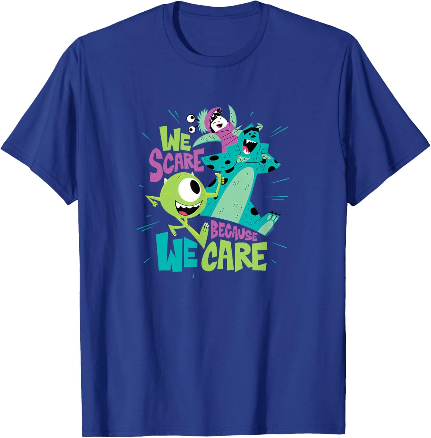 Disney Pixar: Monsters, Inc. - We Scare Because We Care T-Shirt - T-Shirt | Royal