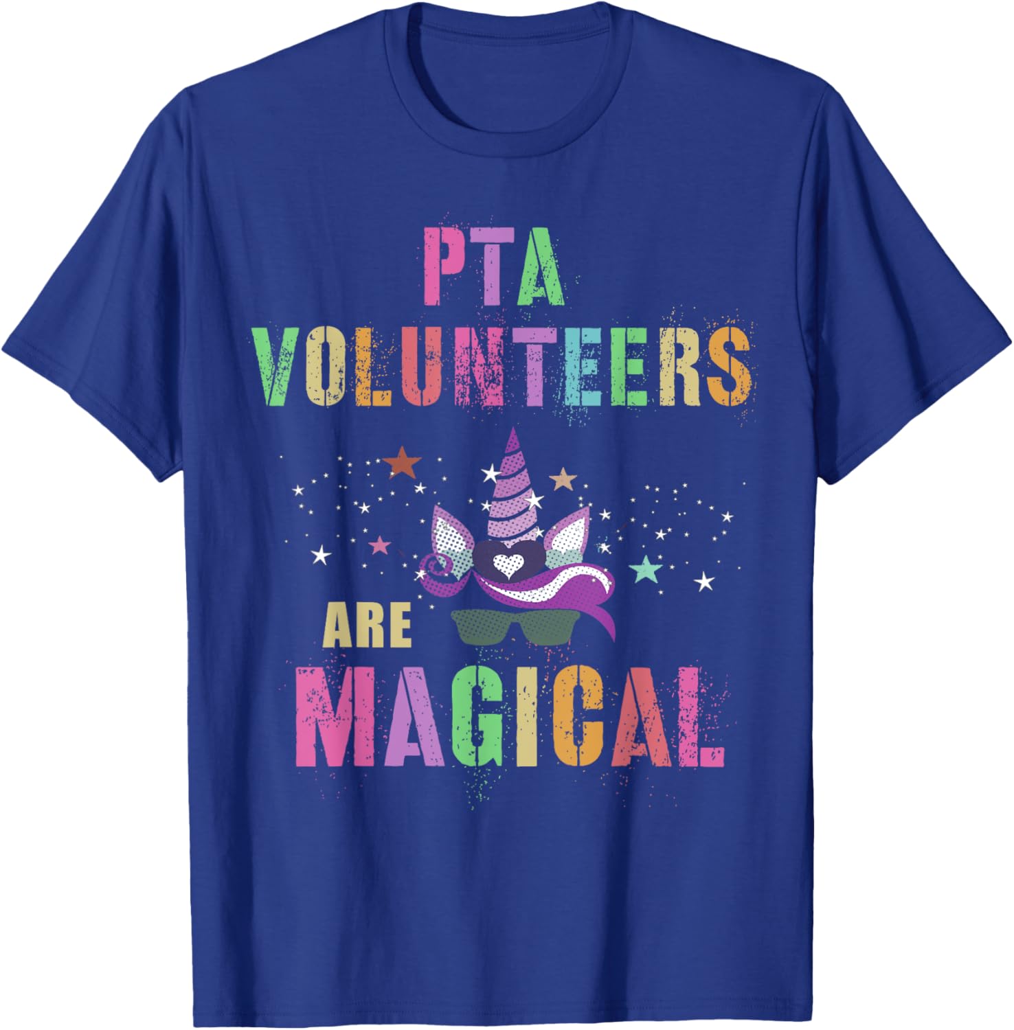 Funny PTA VOLUNTEERS ARE MAGICAL I'm Unicorn School Squad T-Shirt - T-Shirt | Royal