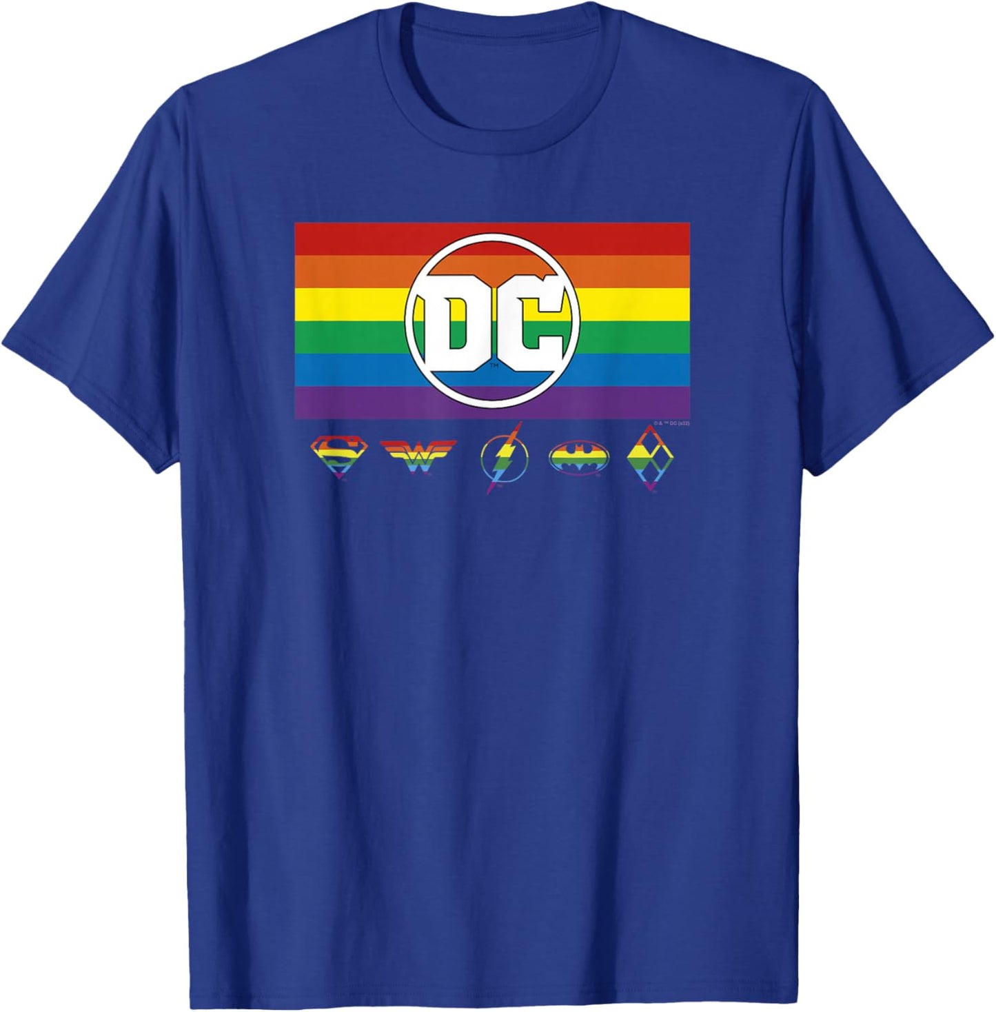 DC Comics Pride Justice League Rainbow Logo Lineup T-Shirt - T-Shirt | Royal