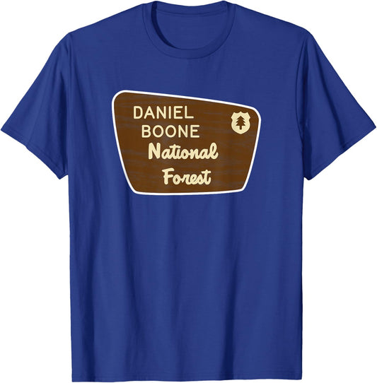Daniel Boone National Forest Sign Retro T-Shirt - T-Shirt | Royal