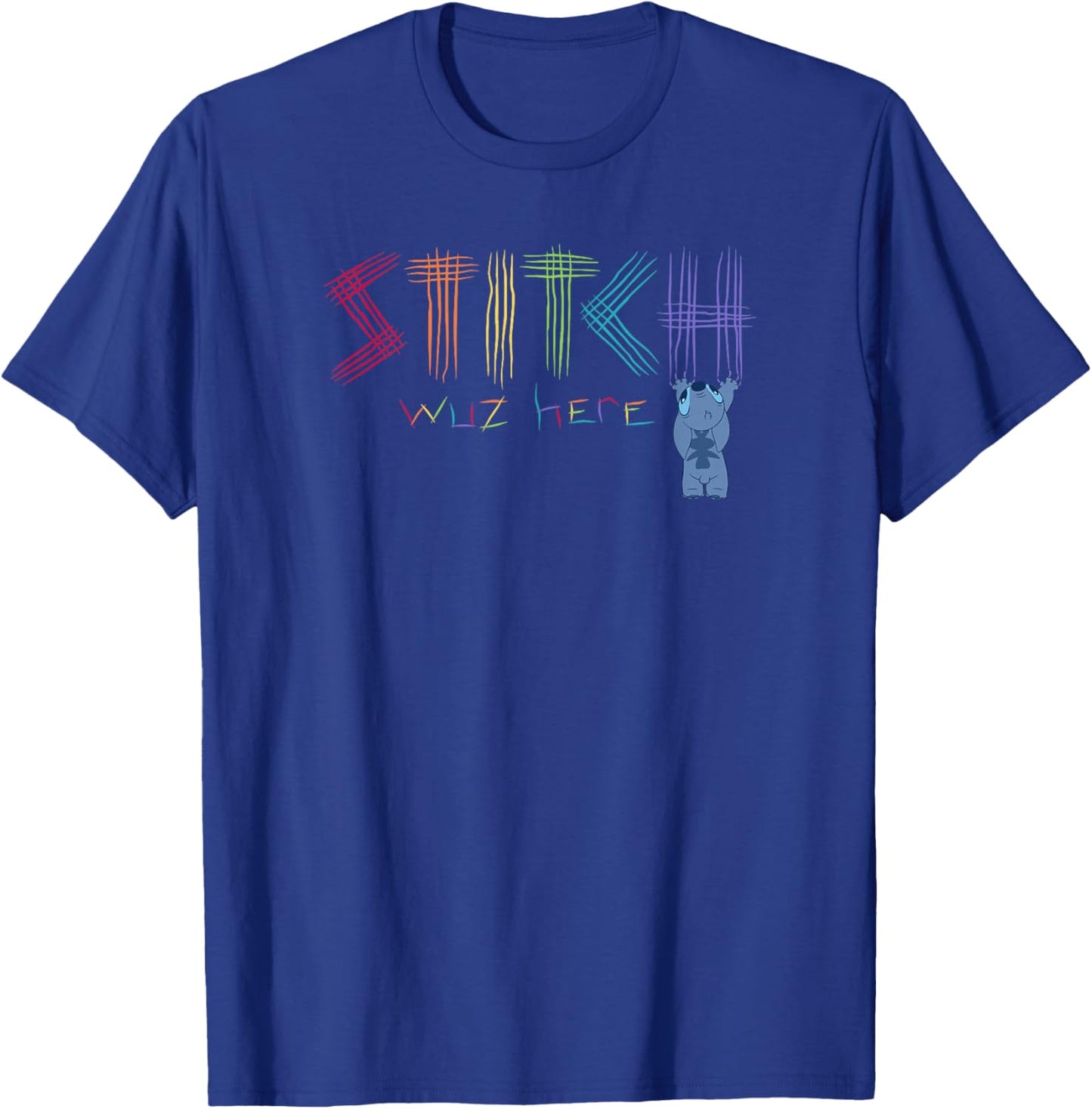 Disney Lilo & Stitch Rainbow Stitch Was Here Scratch T-Shirt - T-Shirt | Royal
