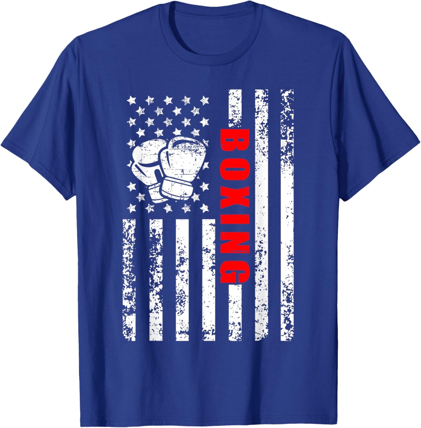 American Flag Boxing Patriotic Boxing T-Shirt - T-Shirt | Royal