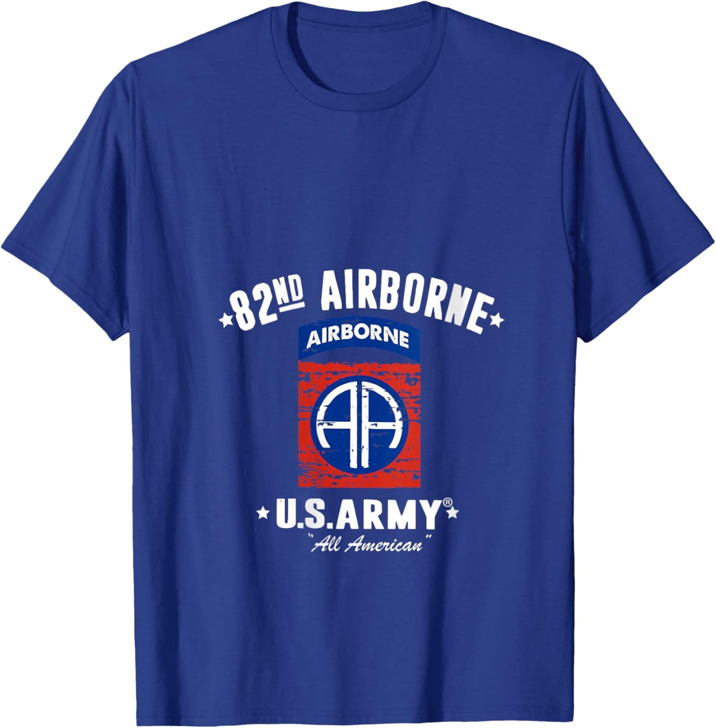 US Army 82nd AIRBORNE Division All American Vintage V-Neck T-Shirt - T-Shirt | Royal