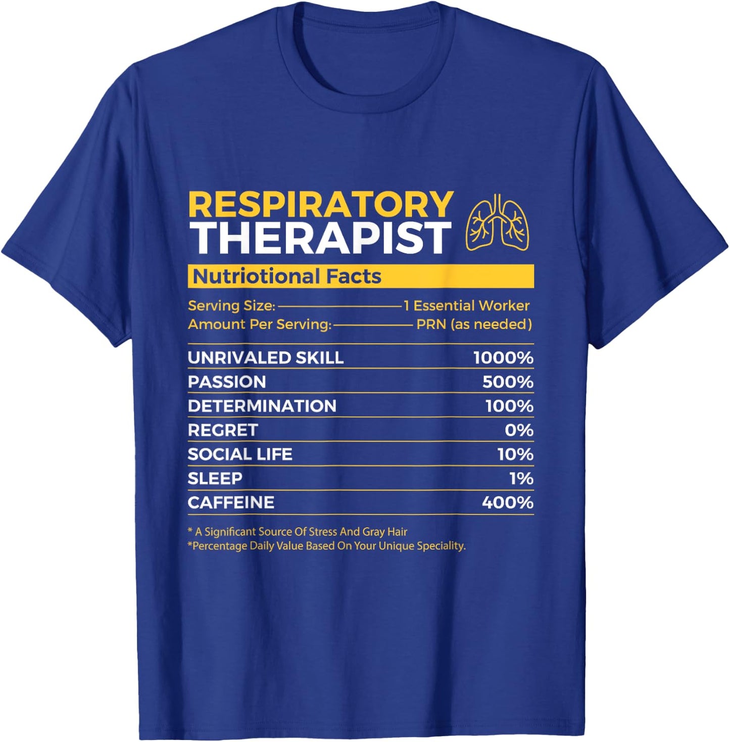 Respiratory Therapist - Lungs Respiratory Therapy T-Shirt - T-Shirt | Royal