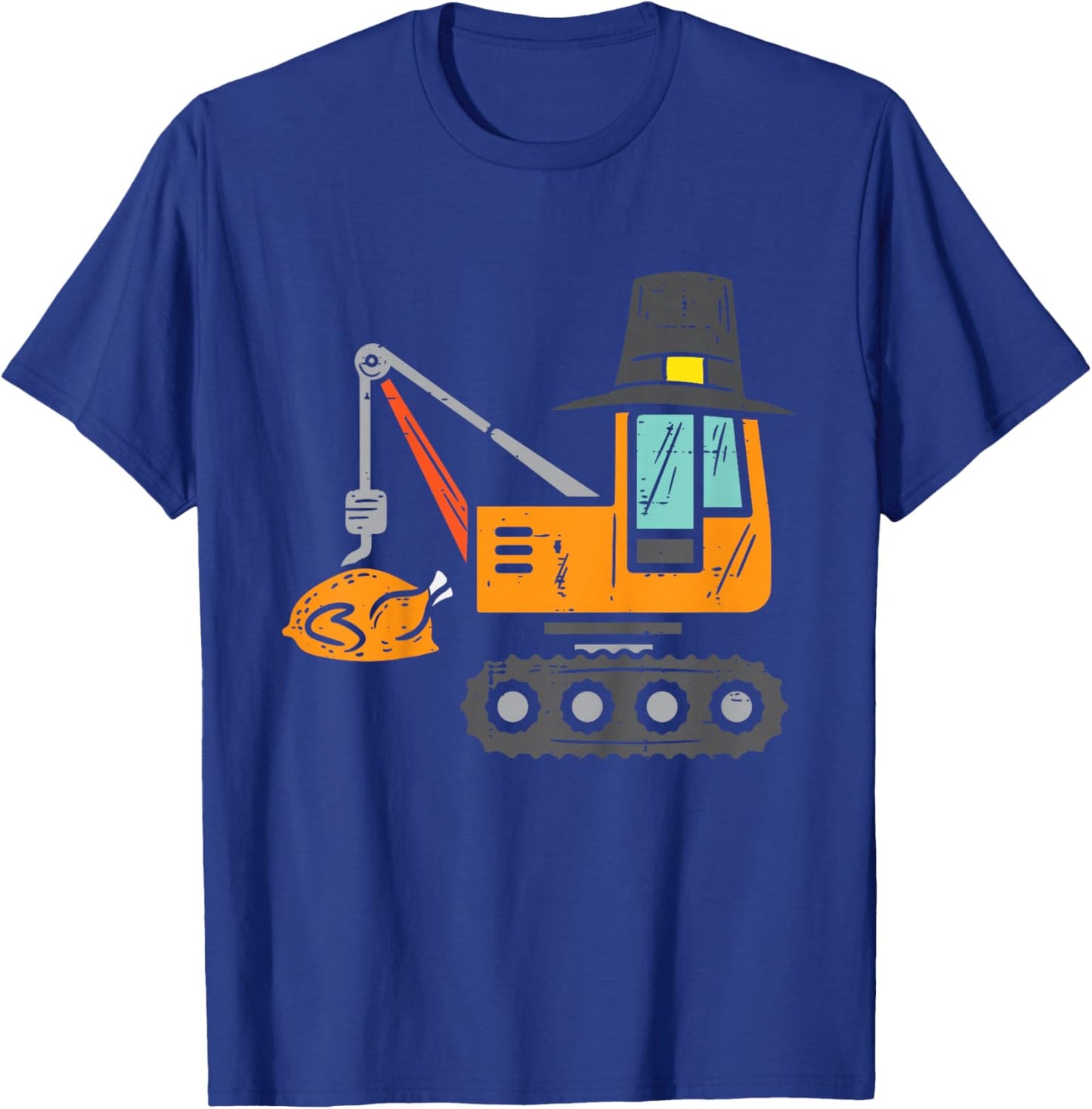 Pilgrim Crane Turkey Thanksgiving Truck Toddler Boys Kids T-Shirt - T-Shirt | Royal