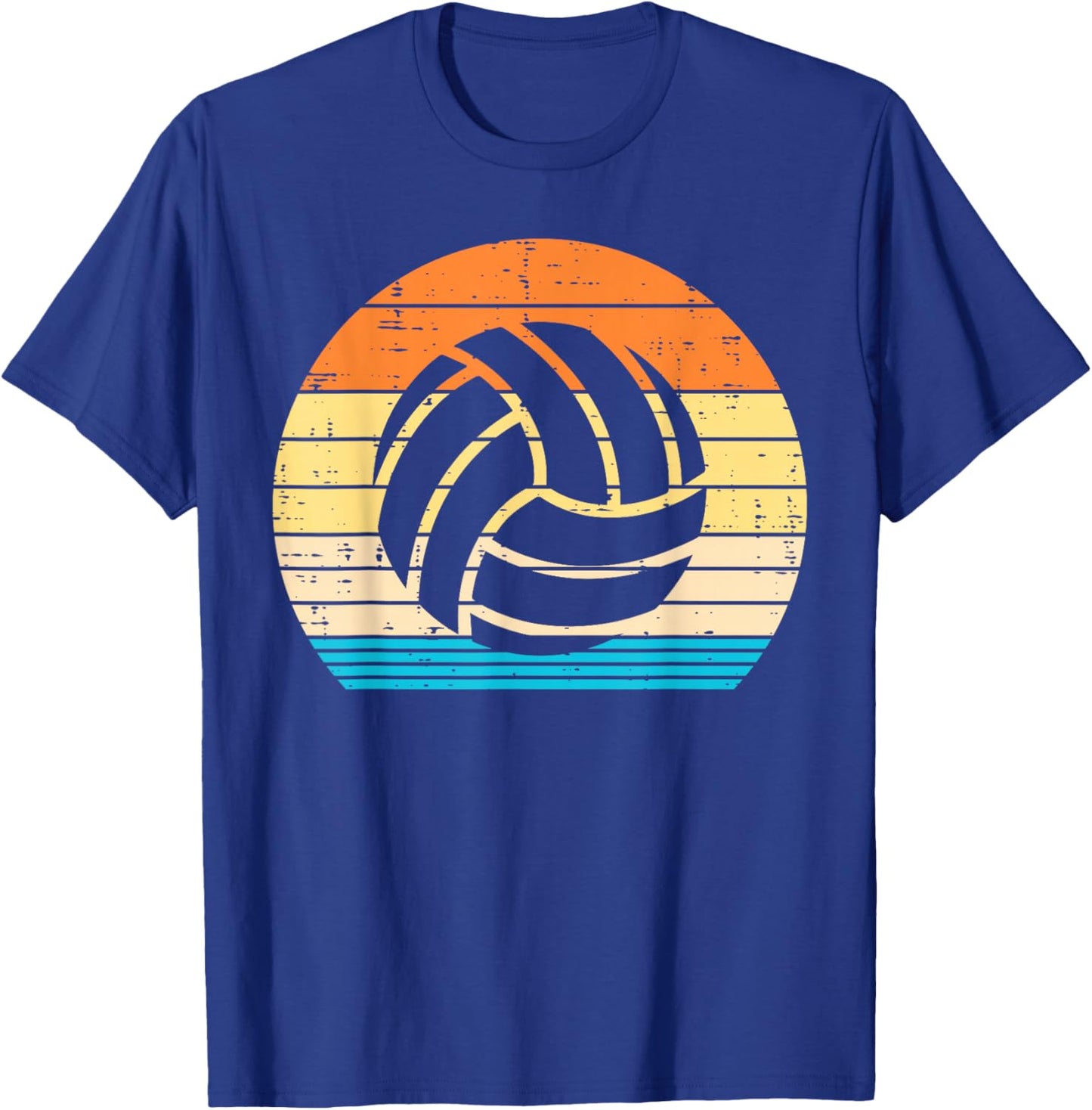 Volleyball Silhouette Retro Coach Player Men Women Kids T-Shirt - T-Shirt | Royal