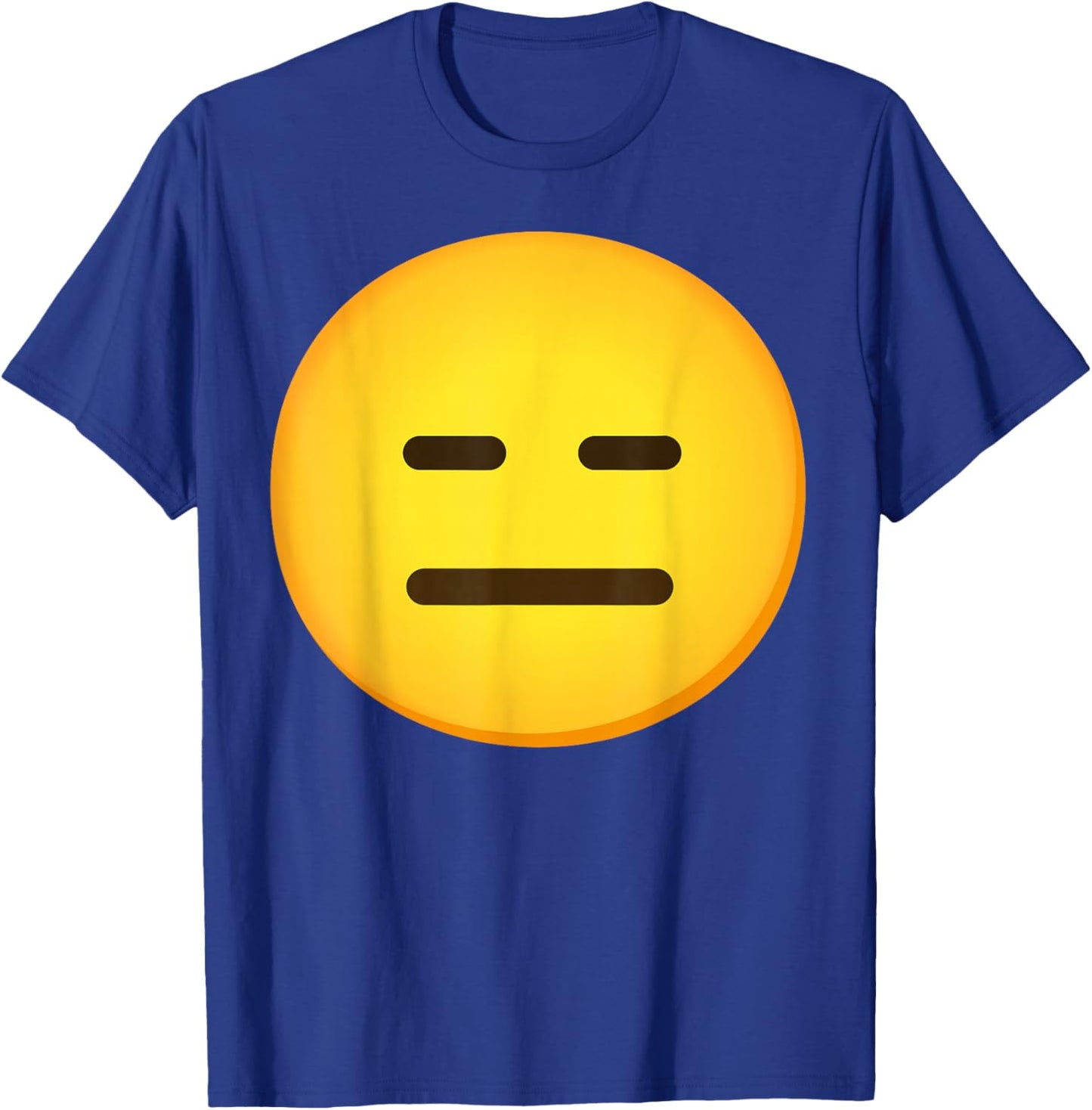 Emoticon Expressionless Face With Straight Mouth Gift T-Shirt - T-Shirt | Royal