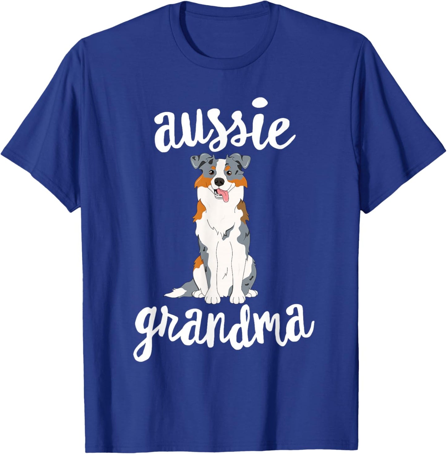 Blue Merle Australian Shepherd Grandma Aussie Dog Grand Maw Women Girls Kids T-Shirt - T-Shirt | Royal