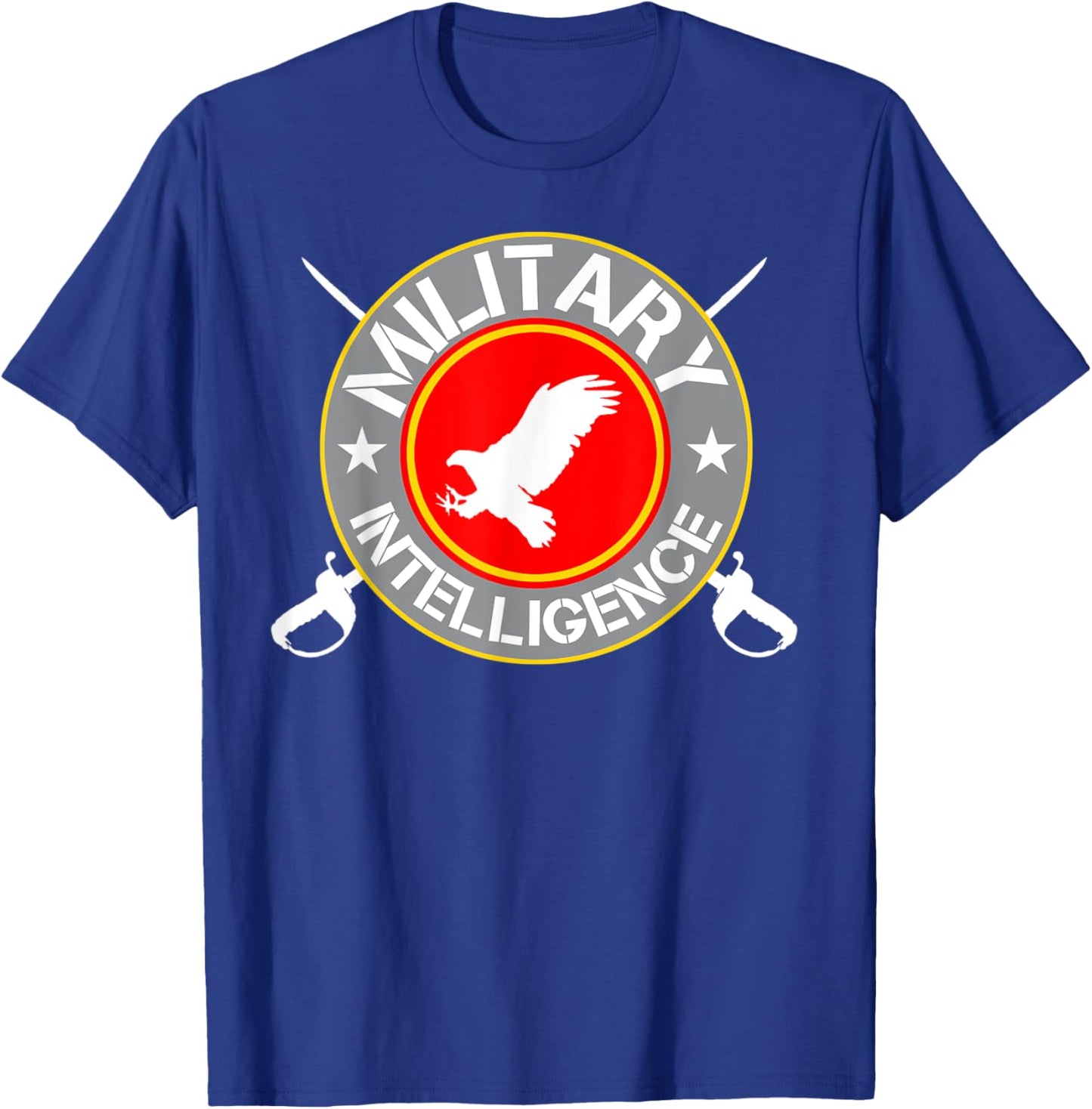 Military Intelligence Logo Top Eagle Crossing Swords T-Shirt - T-Shirt | Royal