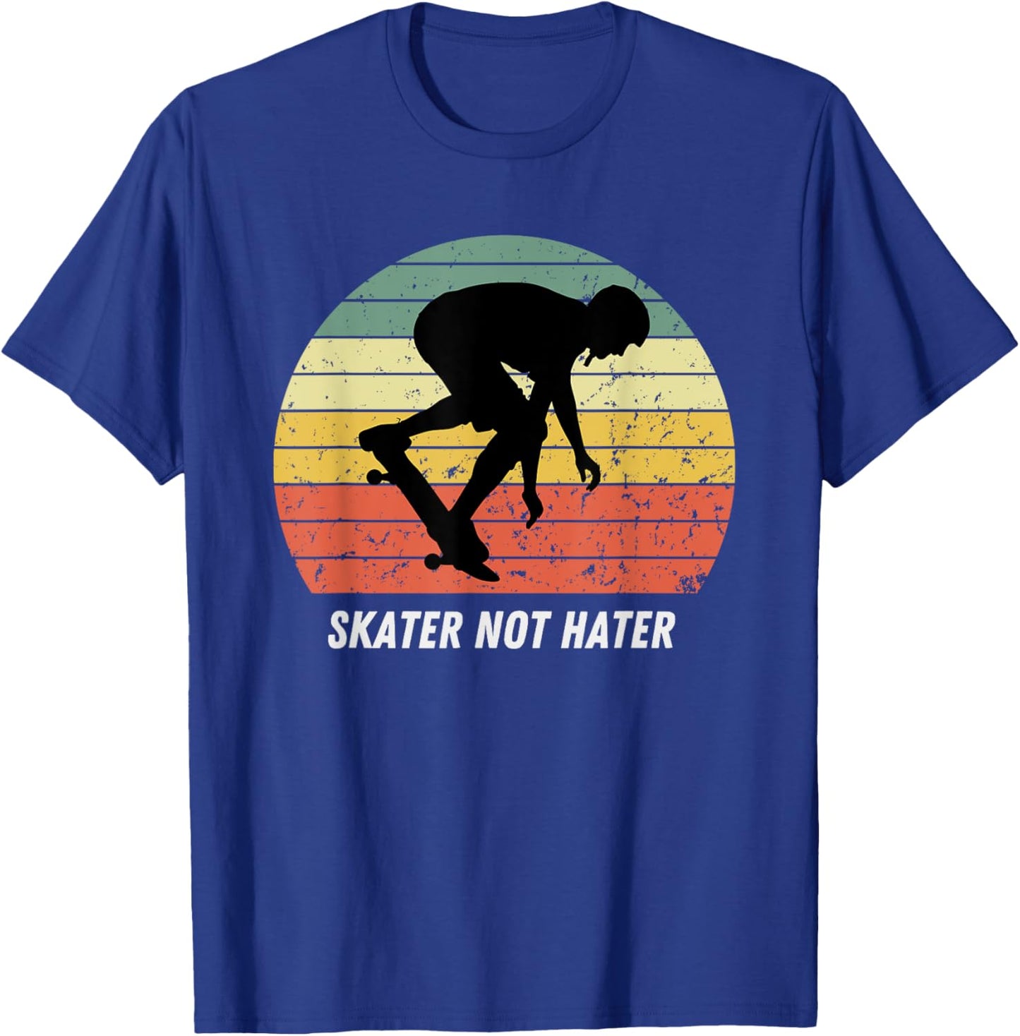 Skate Not Hate Pro Skateboarders Sunset Longboard Skateboard T-Shirt - T-Shirt | Royal