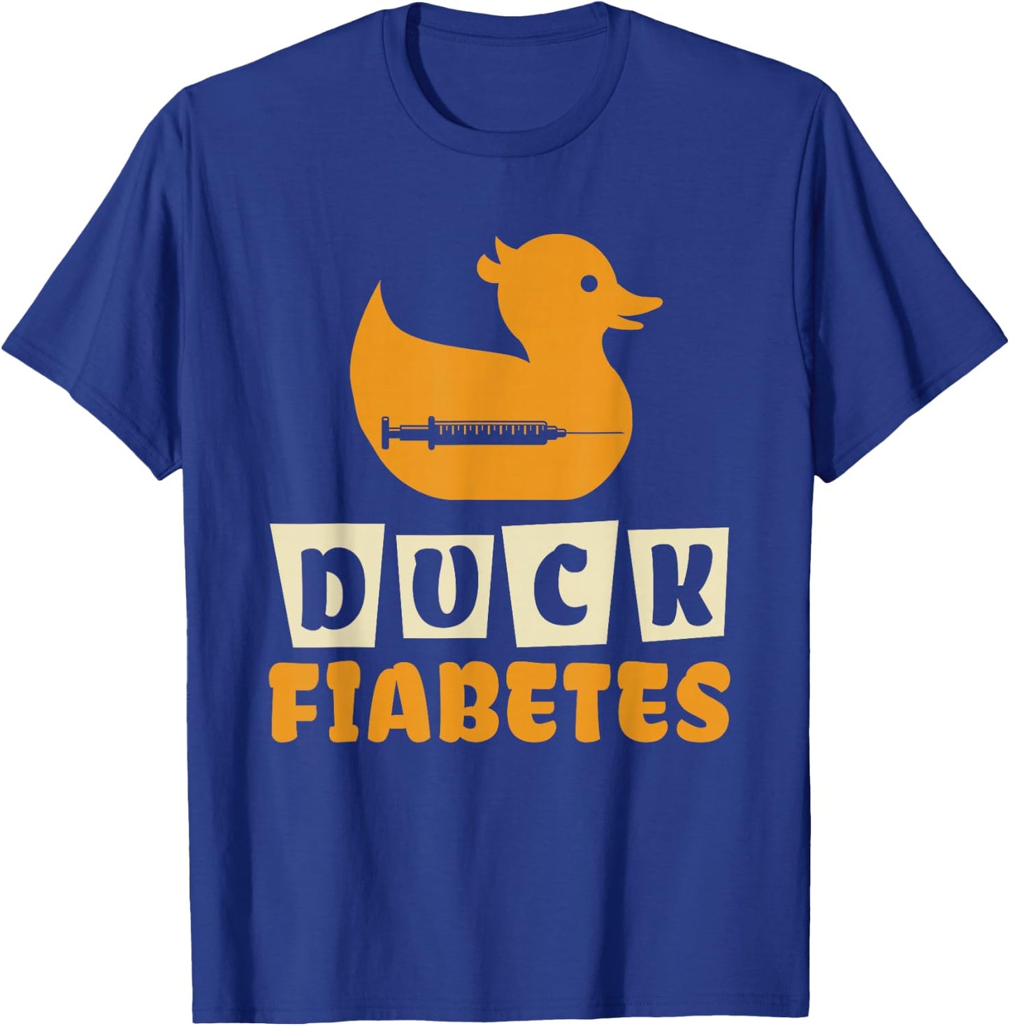 Duck Fiabetes - Diabetes Awareness T1D Duck T-Shirt - T-Shirt | Royal