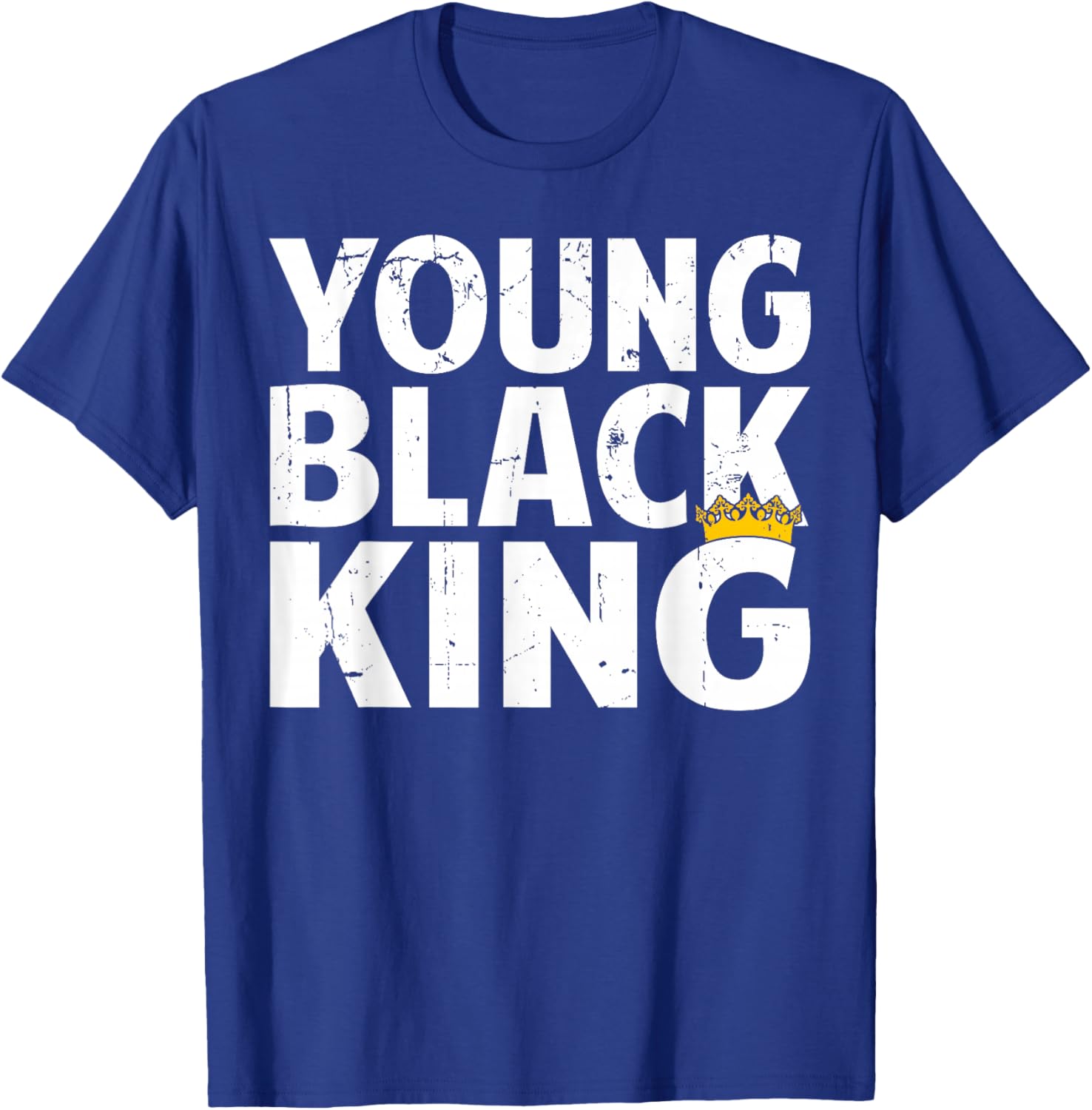 Young Black King - Afro American Black Heritage Afro Boys T-Shirt - T-Shirt | Royal