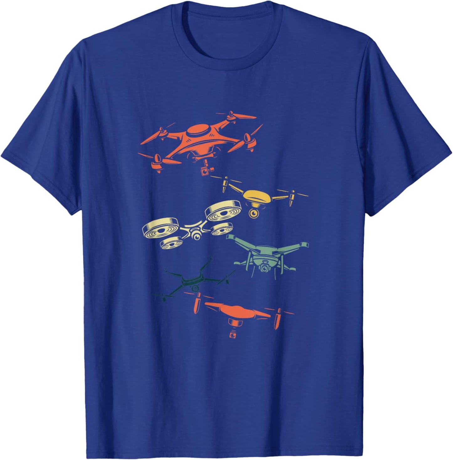 Retro Drone Pilot Vintage FPV Quadcopter Multicopter Flying T-Shirt - T-Shirt | Royal